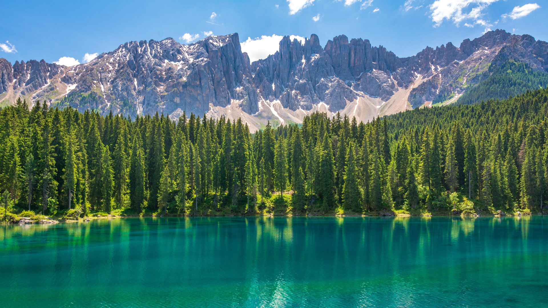 Karersee, Dolomiten, Seiser Alm, Wasser, Cloud. Wallpaper in 1920x1080 Resolution