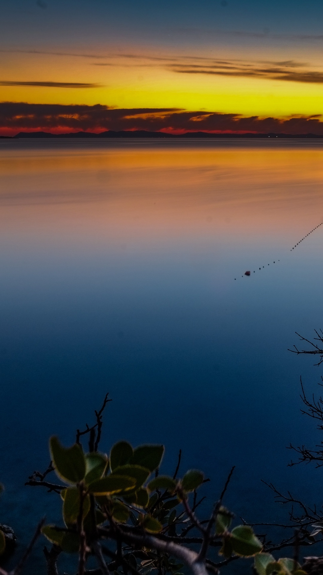 Puesta, Naturaleza, Agua, Noche, Reflexión. Wallpaper in 1080x1920 Resolution