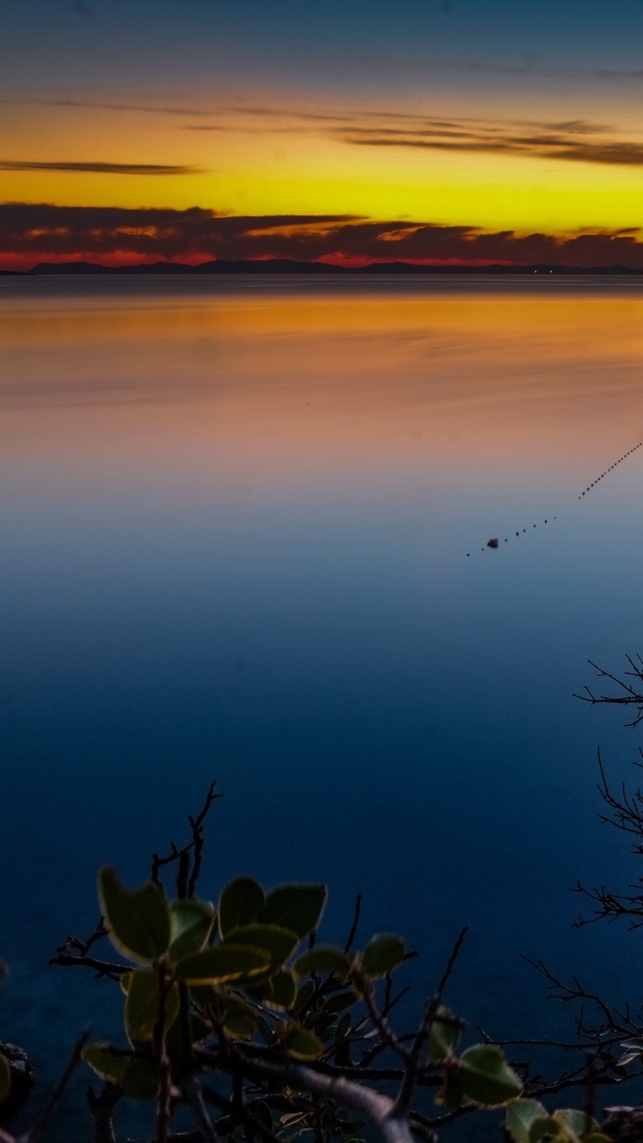 Puesta, Naturaleza, Agua, Noche, Reflexión. Wallpaper in 720x1280 Resolution