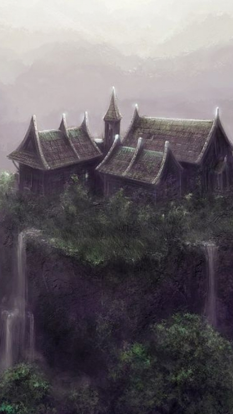 幻想的景观, 风景画, 幻想, 城堡, 画家 壁纸 750x1334 允许