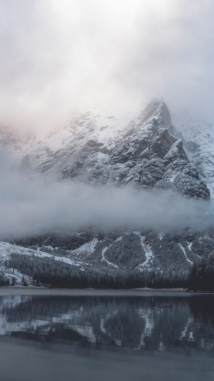 Ciel, Lac, Hiver, Noir Blanc - M, Son. Wallpaper in 720x1280 Resolution