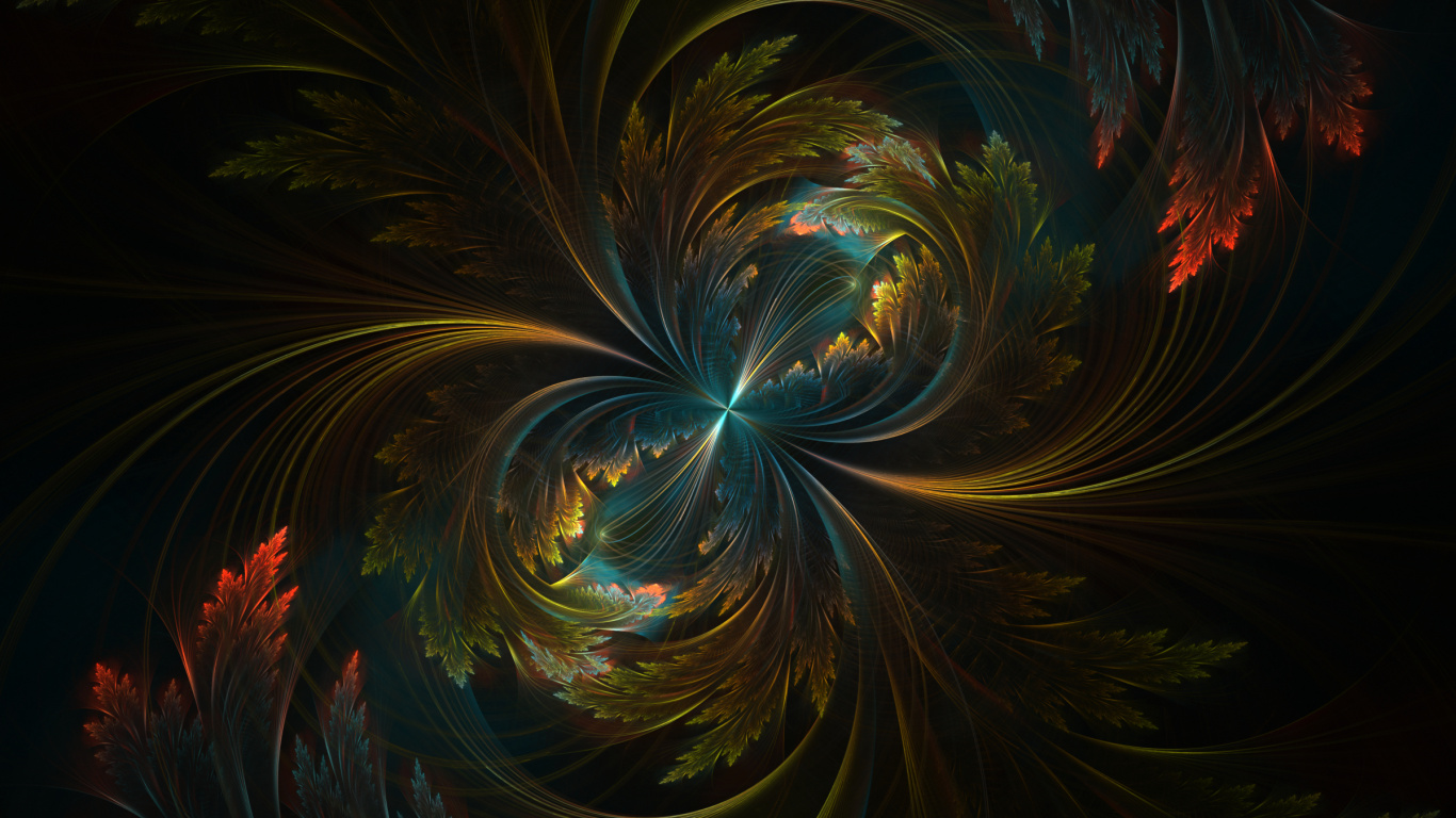 Peinture Abstraite Bleu Rouge et Blanc. Wallpaper in 1366x768 Resolution