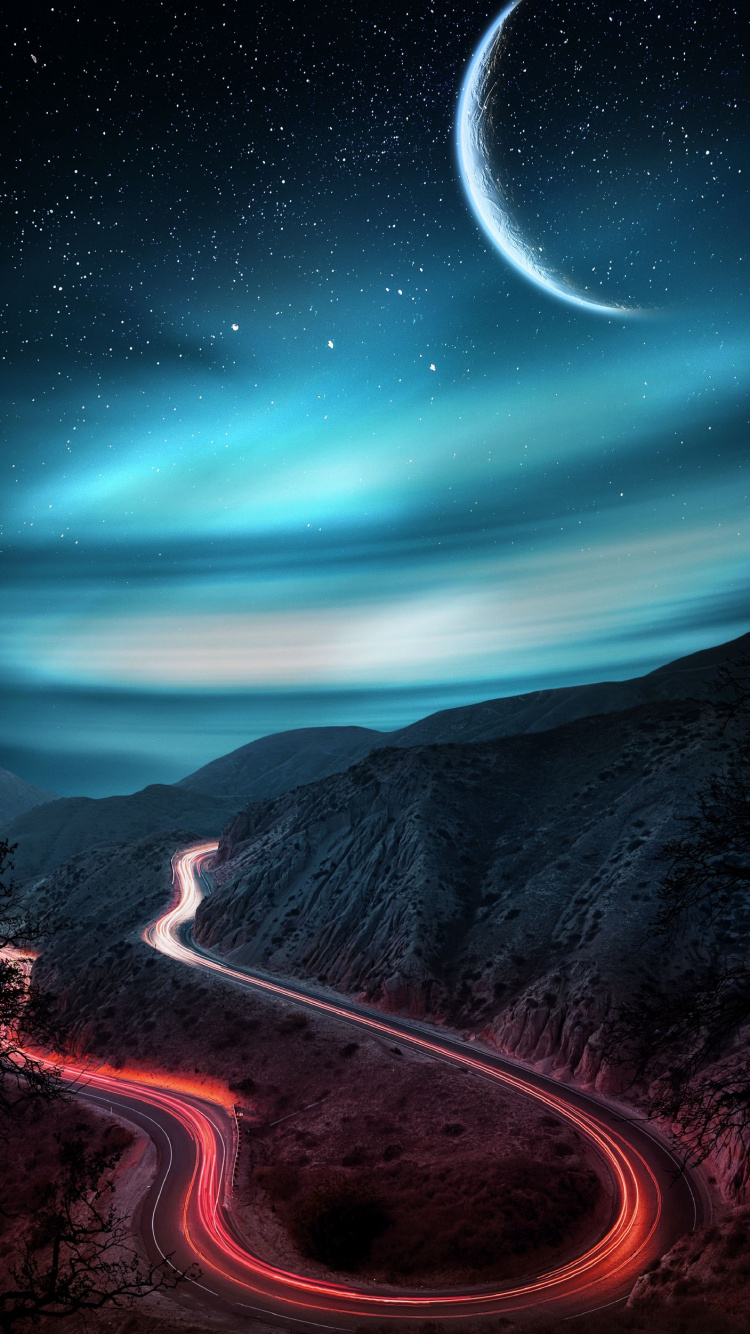 Naturaleza, Ambiente, Luz, Luna, Negro. Wallpaper in 750x1334 Resolution