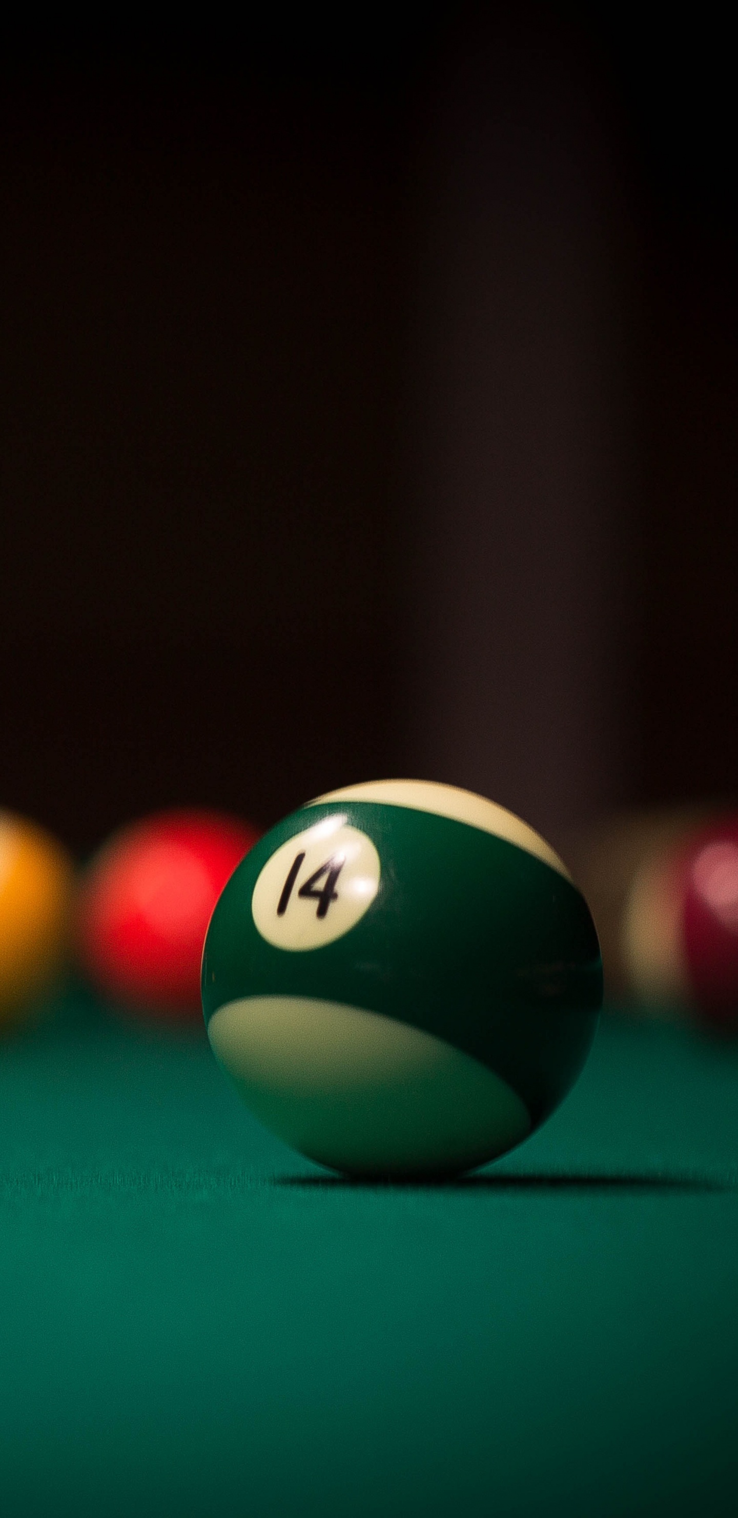 Billiard Ball on Billiard Table. Wallpaper in 1440x2960 Resolution