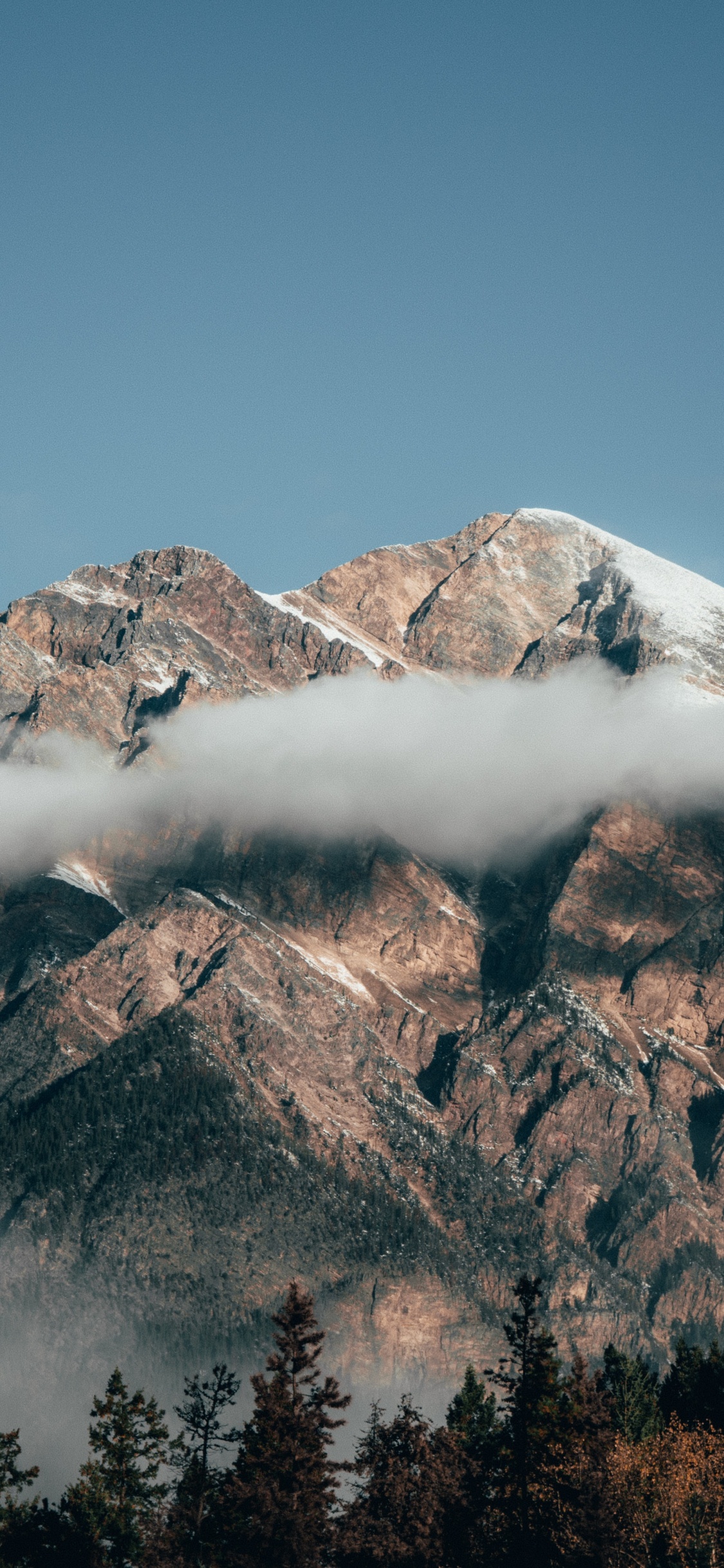 Kanadische Rockies, Athabasca-Gletscher, Bergigen Landschaftsformen, Bergkette, Gipfel. Wallpaper in 1125x2436 Resolution