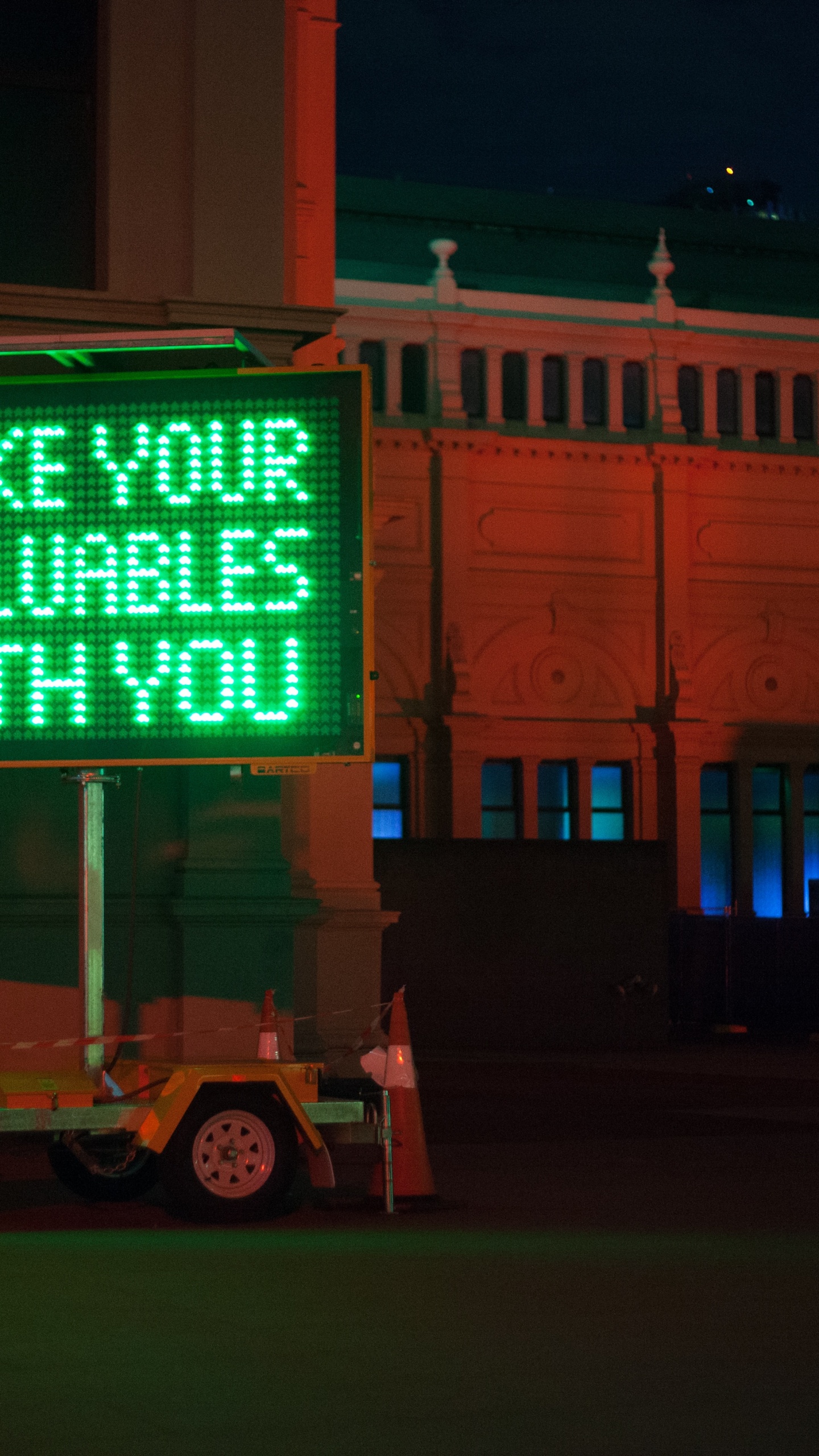 Green and Black Led Signage. Wallpaper in 1440x2560 Resolution