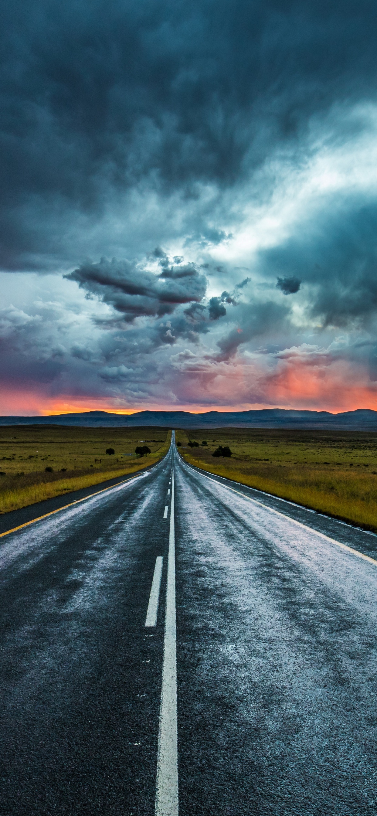 Road, Highway, Cloud, Plant, Atmosphere. Wallpaper in 1242x2688 Resolution