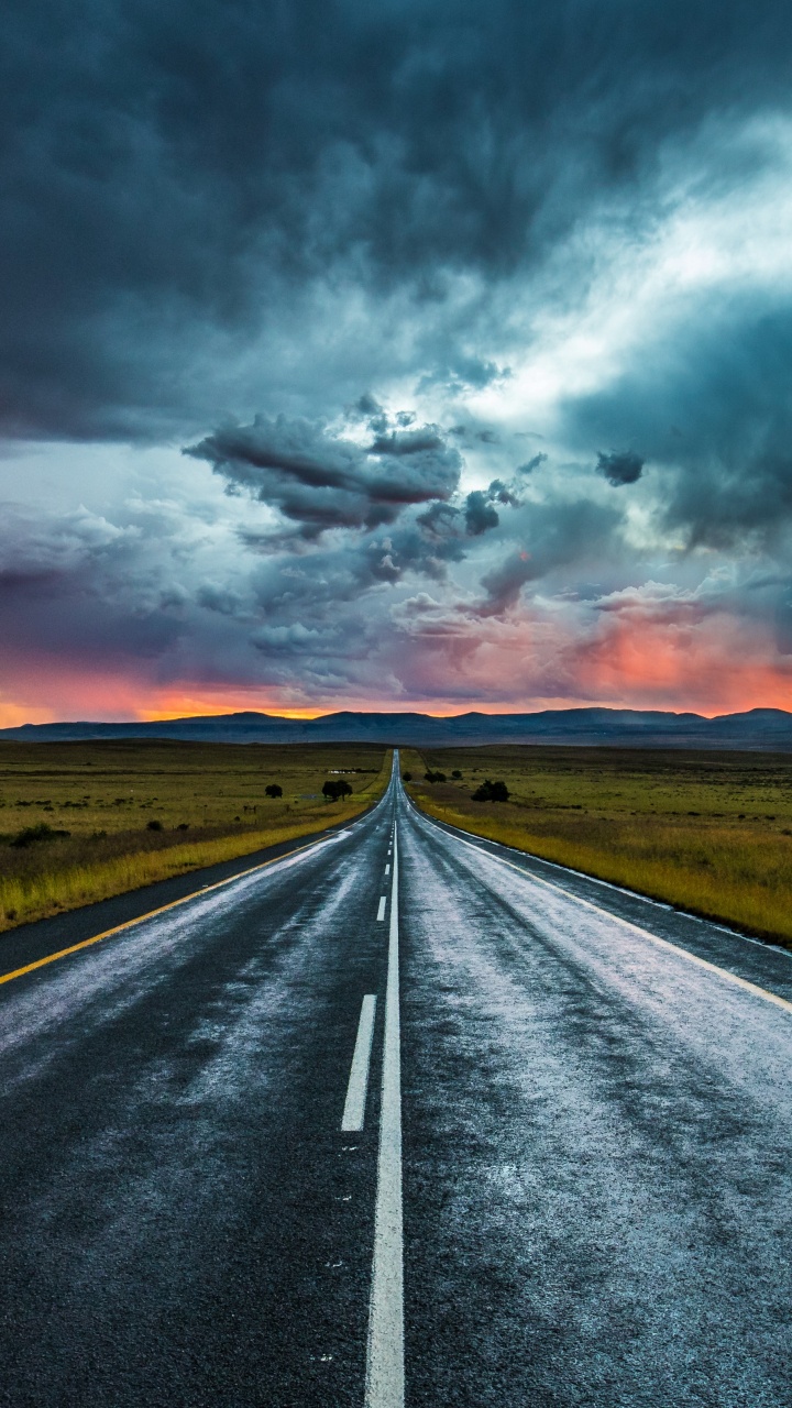 Road, Highway, Cloud, Plant, Atmosphere. Wallpaper in 720x1280 Resolution