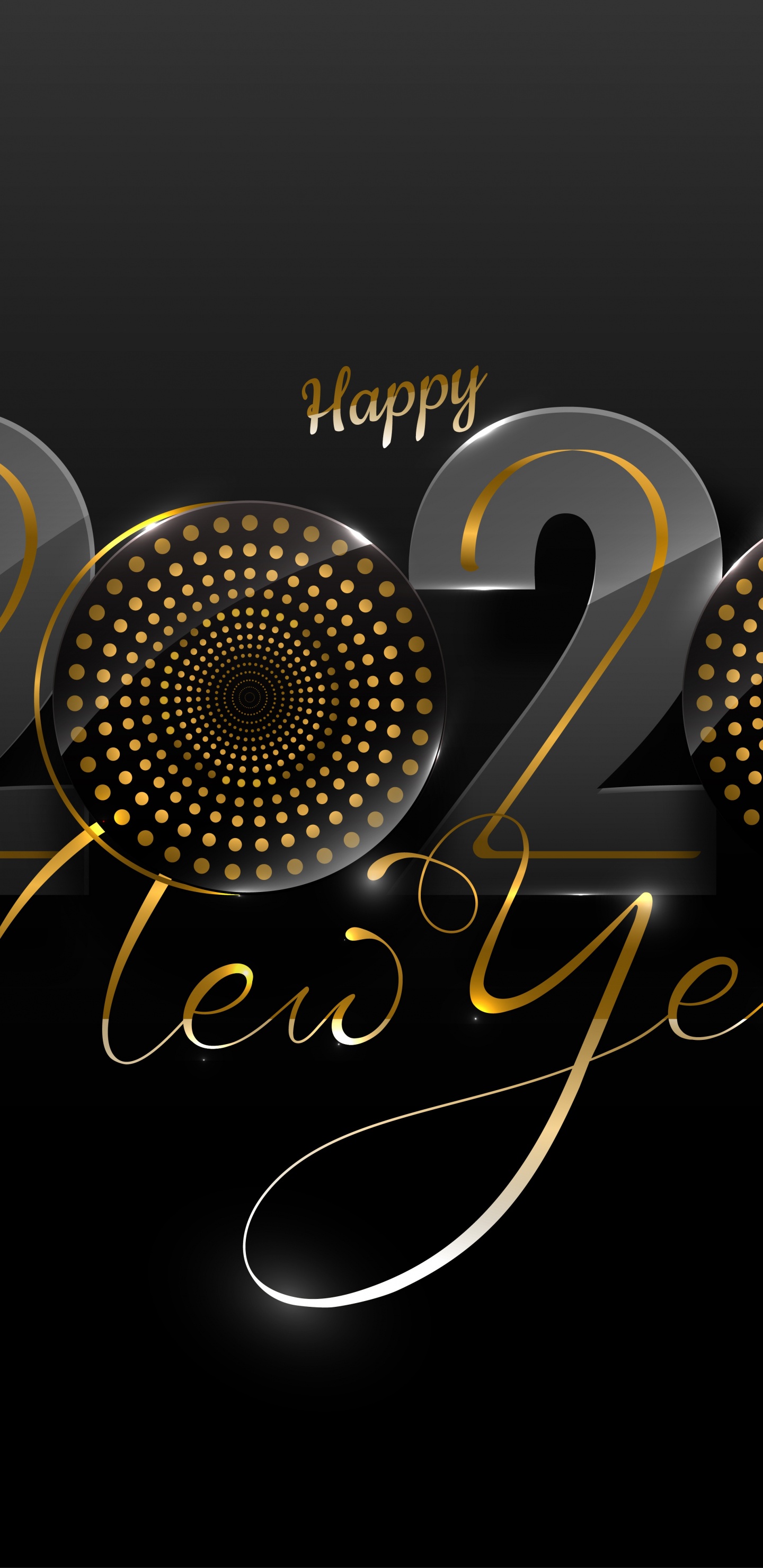 New Year, Digital Art, Art, Gold, Entertainment. Wallpaper in 1440x2960 Resolution