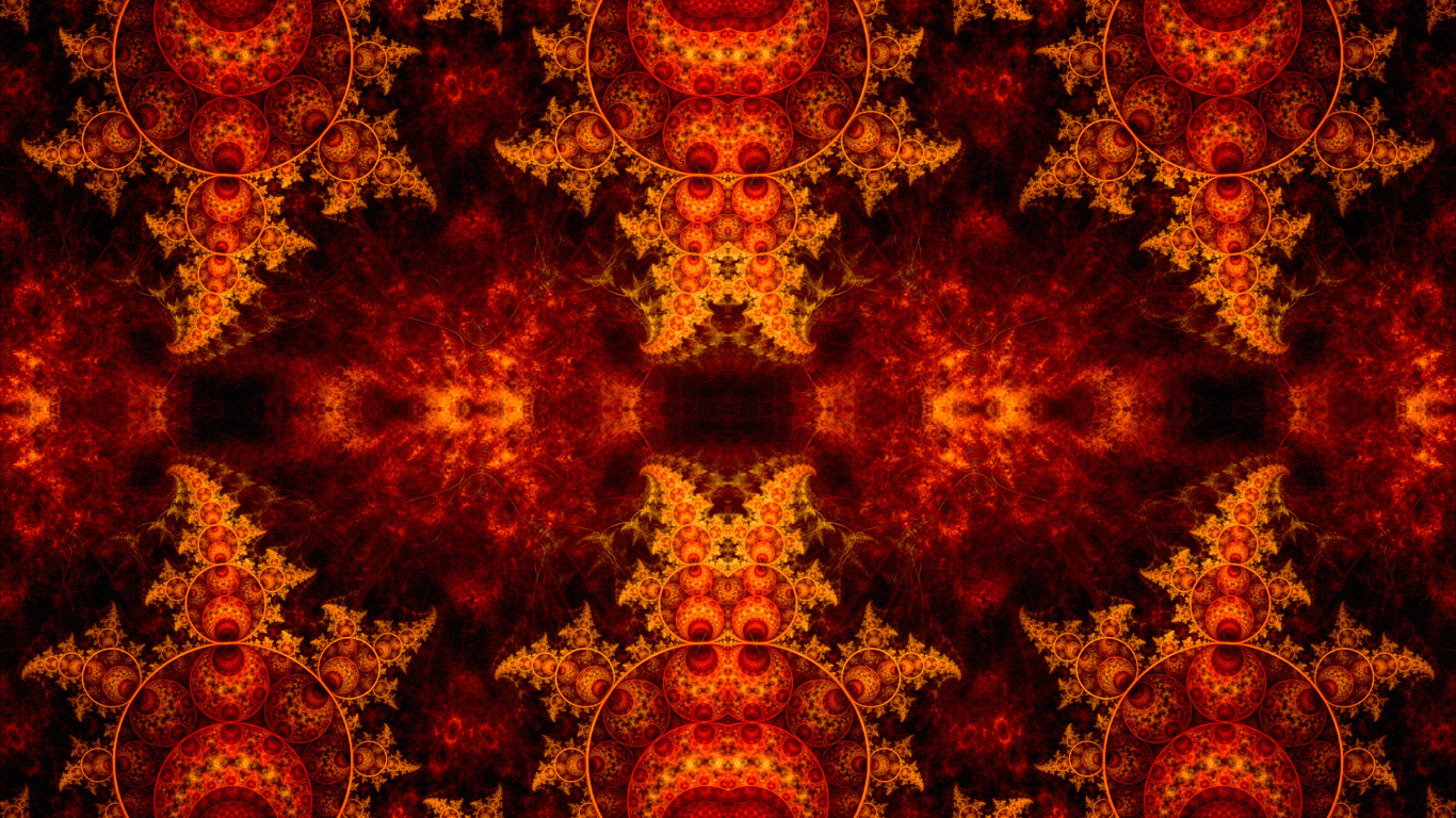 Diseño Floral Rojo y Dorado. Wallpaper in 1366x768 Resolution