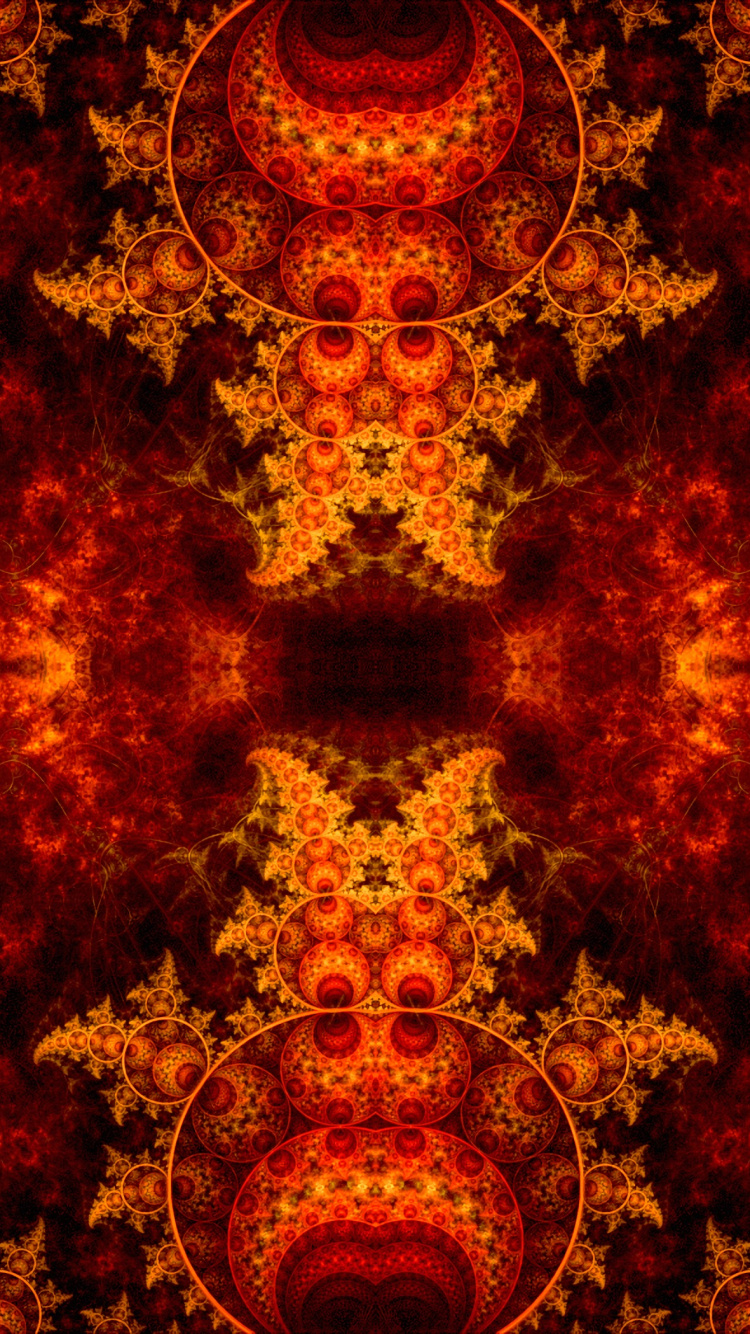 Red and Gold Floral Design. Wallpaper in 750x1334 Resolution