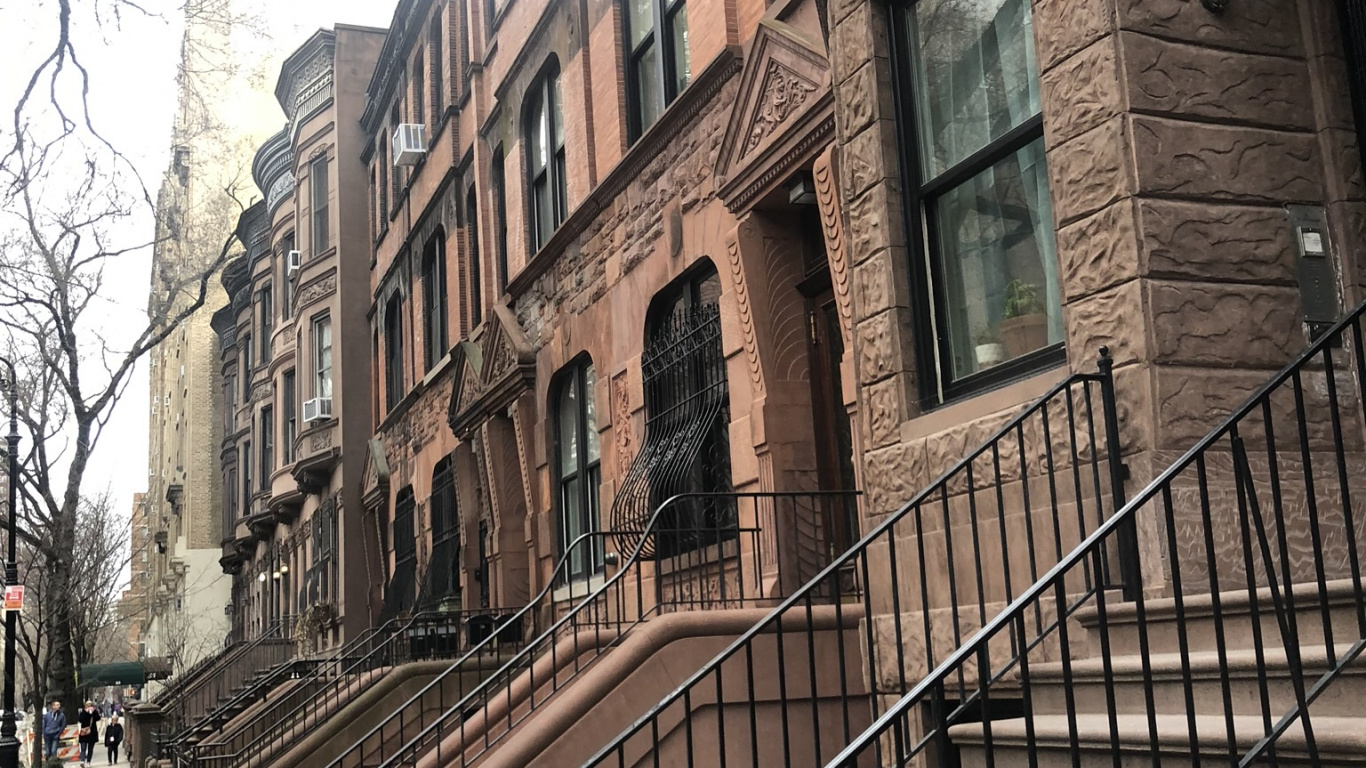 纽约市, 里程碑, 楼梯, 窗口, 街区 壁纸 1366x768 允许