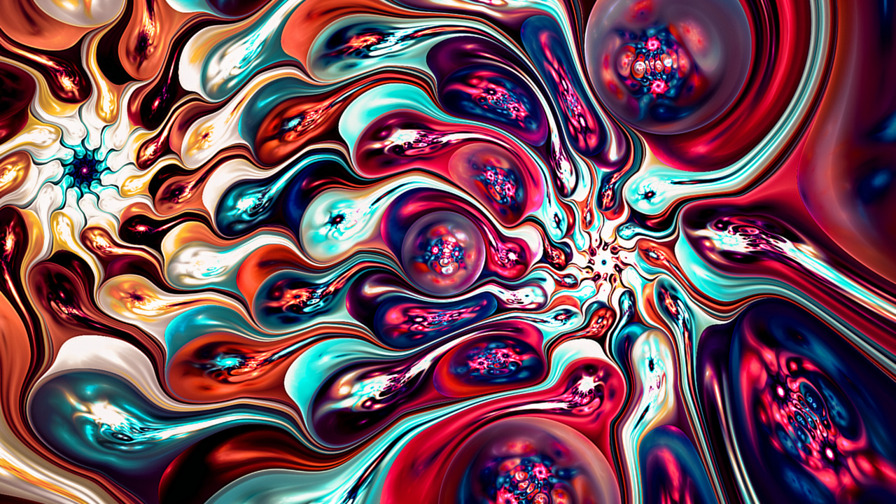 Cuadro Abstracto Rojo Azul y Blanco. Wallpaper in 1280x720 Resolution