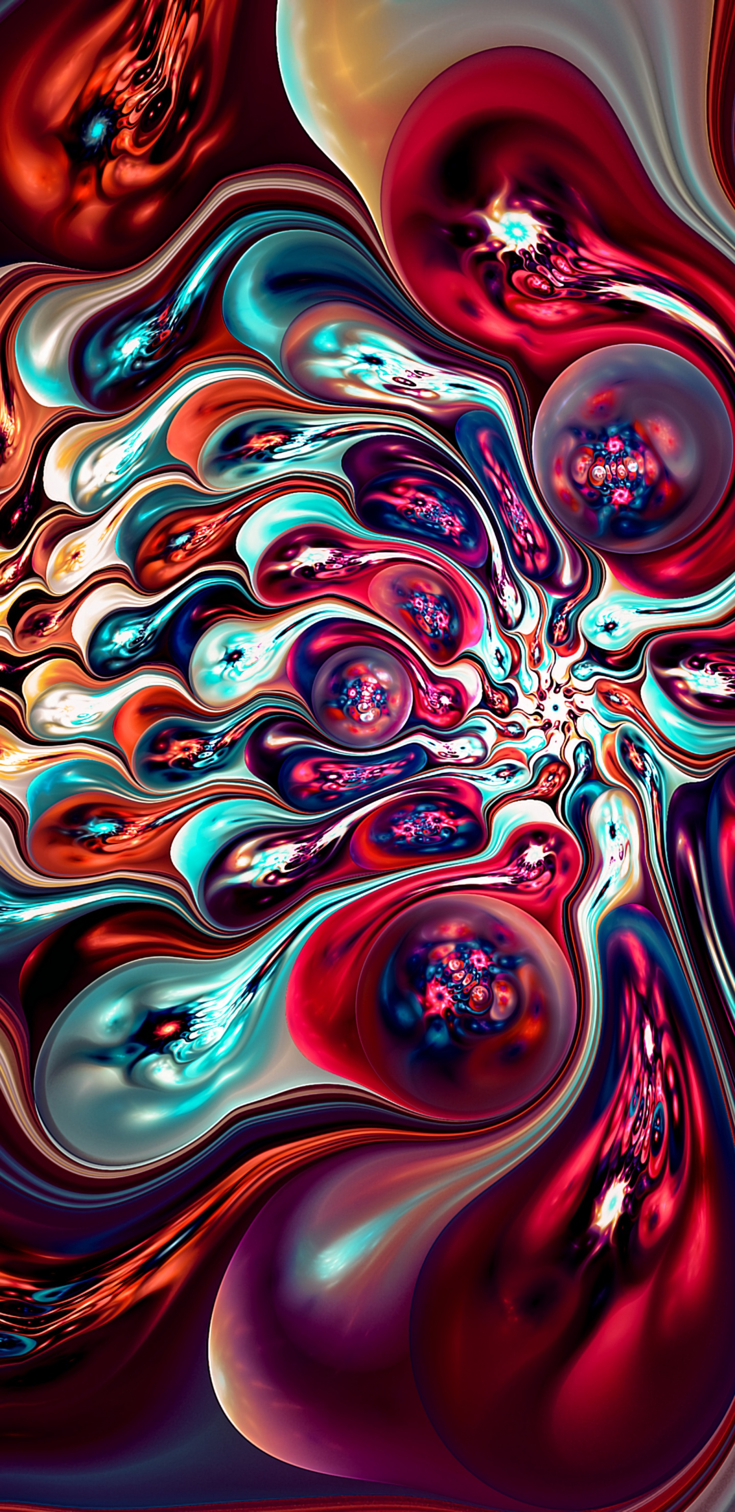 Peinture Abstraite Rouge Bleu et Blanc. Wallpaper in 1440x2960 Resolution