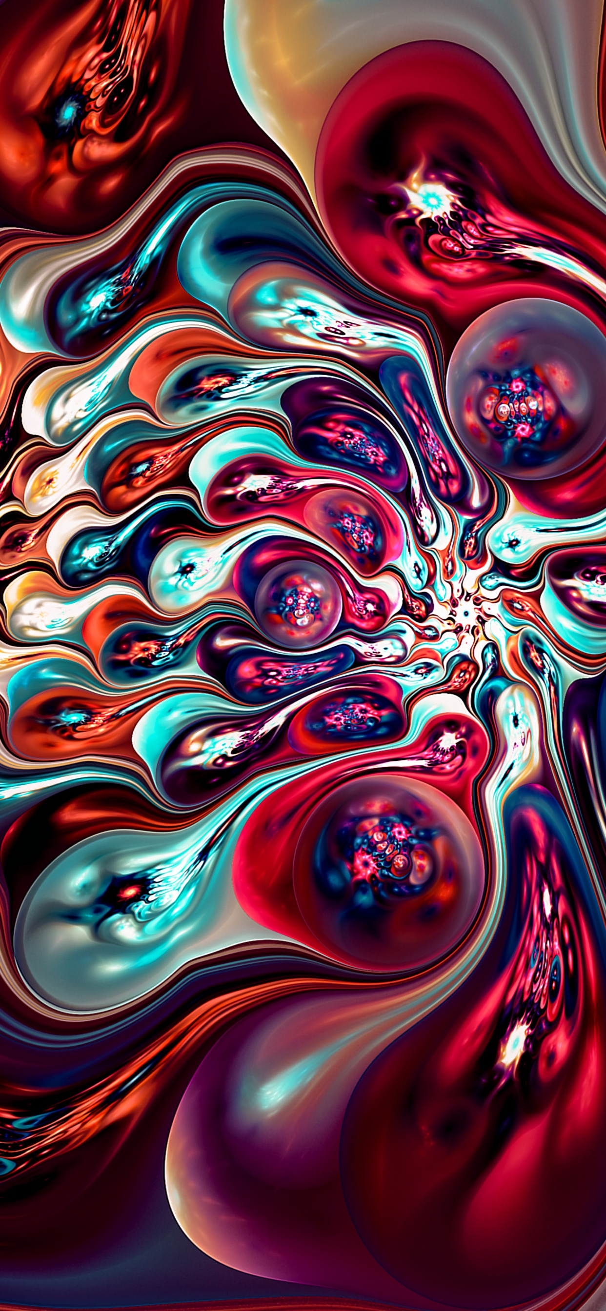 Red Blue and White Abstract Painting. Wallpaper in 1242x2688 Resolution