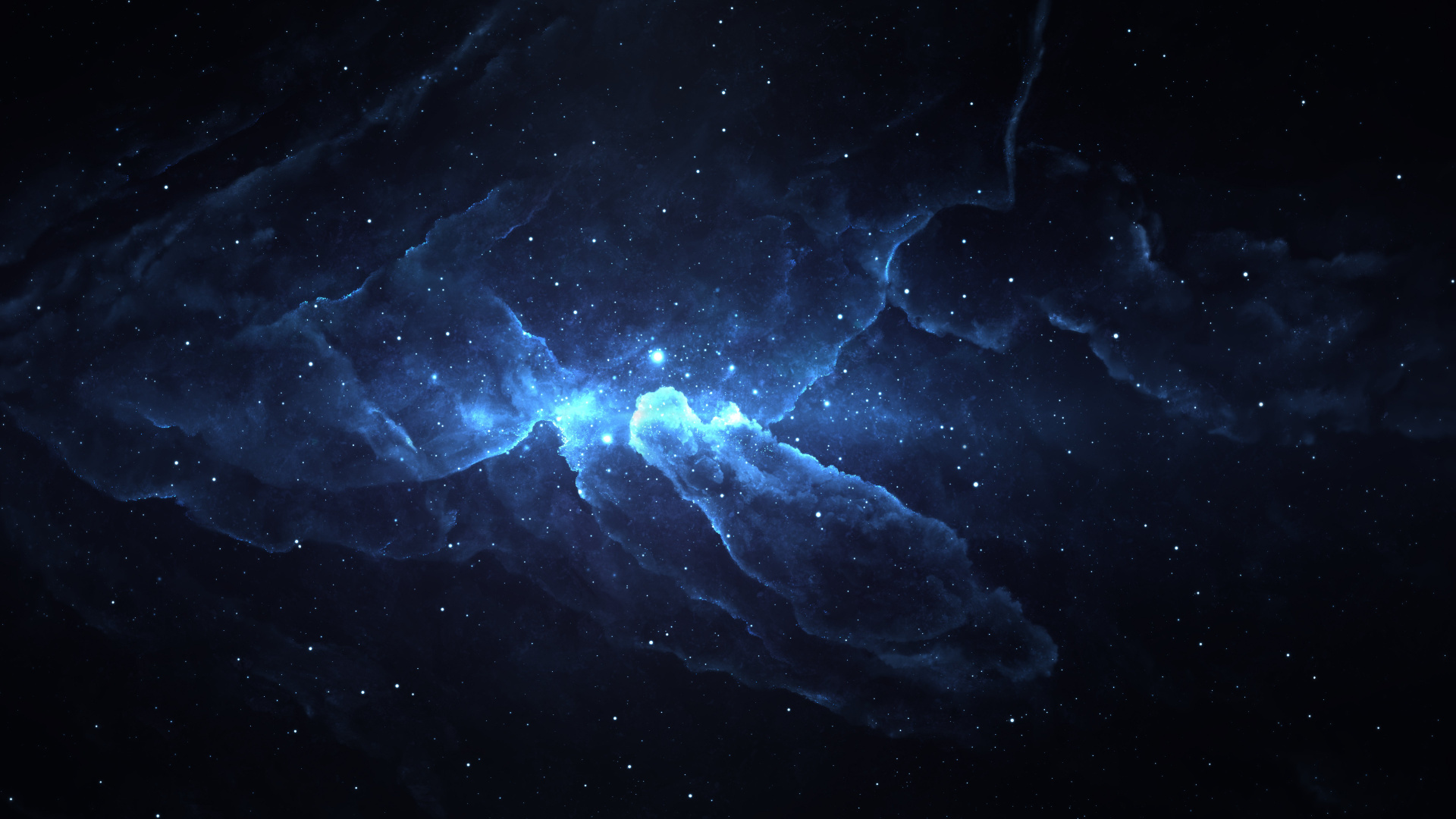 White and Blue Galaxy Illustration. Wallpaper in 1920x1080 Resolution