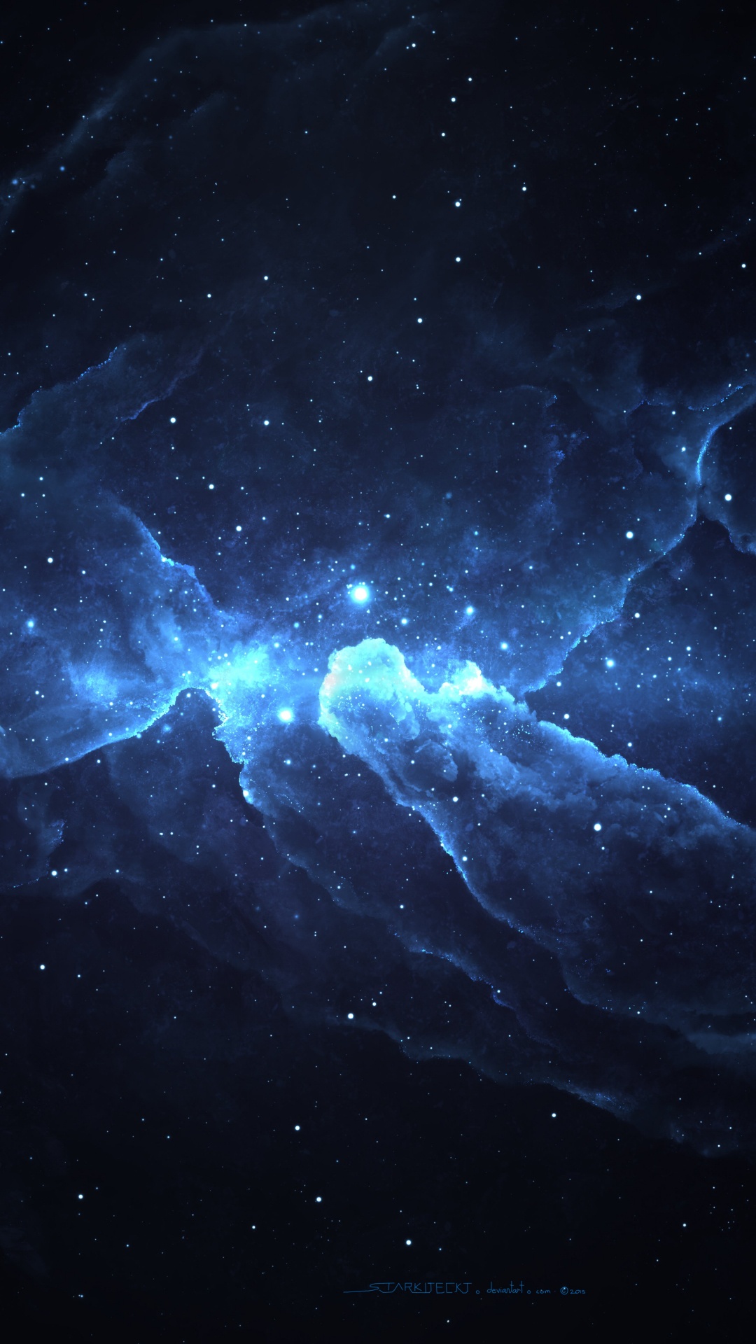 Illustration de la Galaxie Blanche et Bleue. Wallpaper in 1080x1920 Resolution