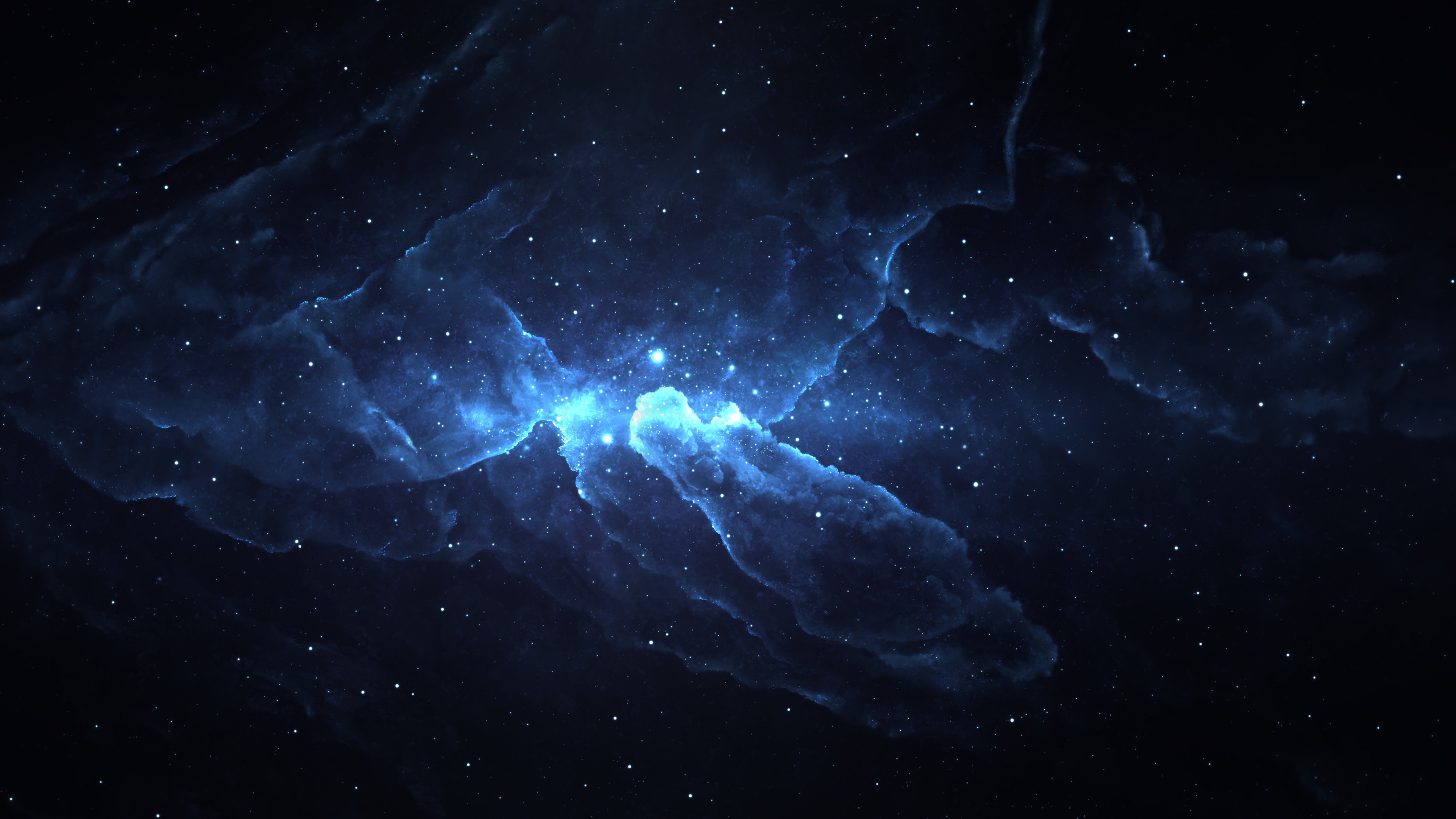 Illustration de la Galaxie Blanche et Bleue. Wallpaper in 2560x1440 Resolution
