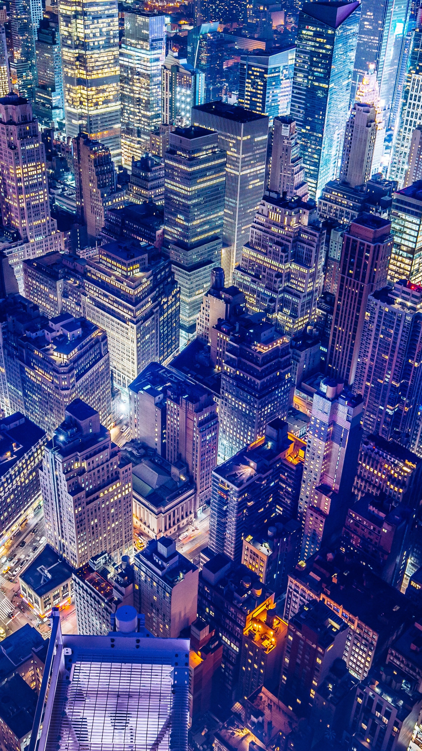 Aerial View of City Buildings During Night Time. Wallpaper in 1440x2560 Resolution