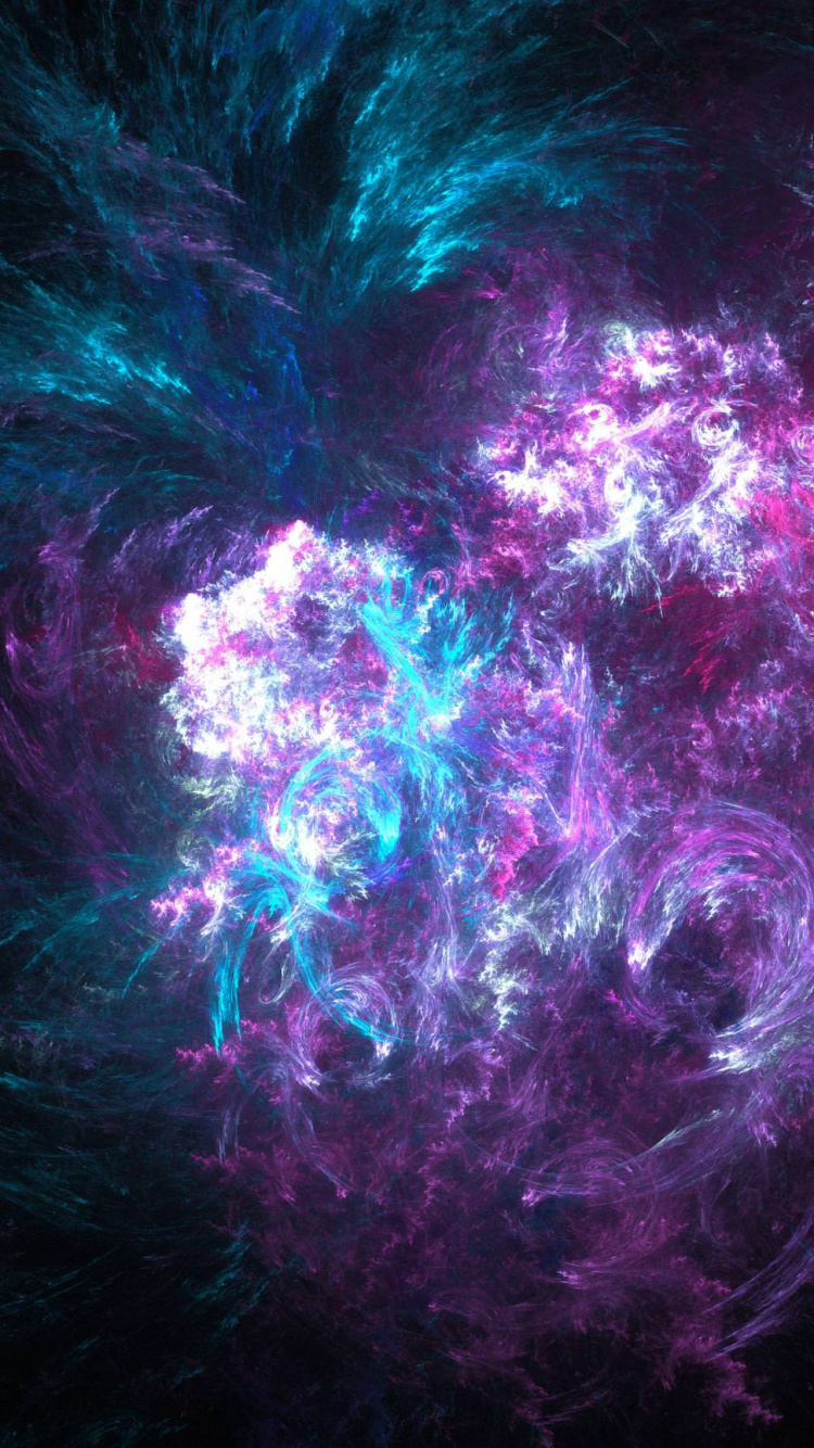 Peinture Abstraite Violette et Bleue. Wallpaper in 750x1334 Resolution