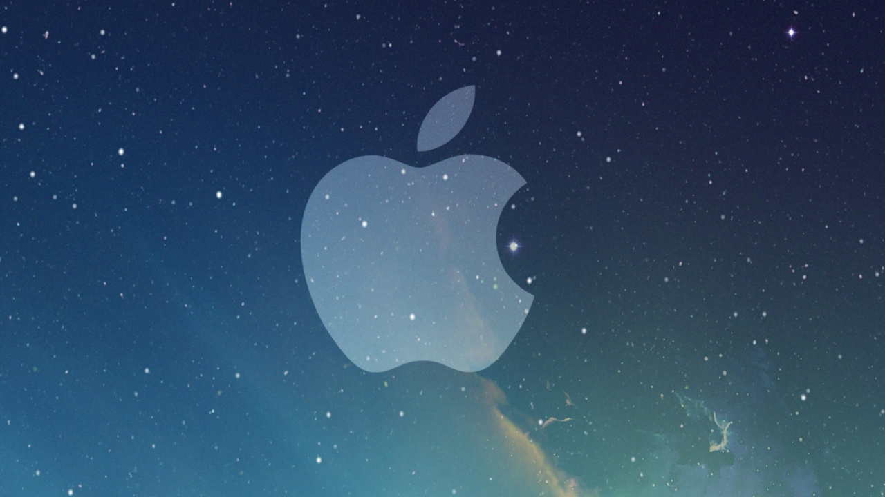 Apple Logo on Blue Sky. Wallpaper in 1280x720 Resolution