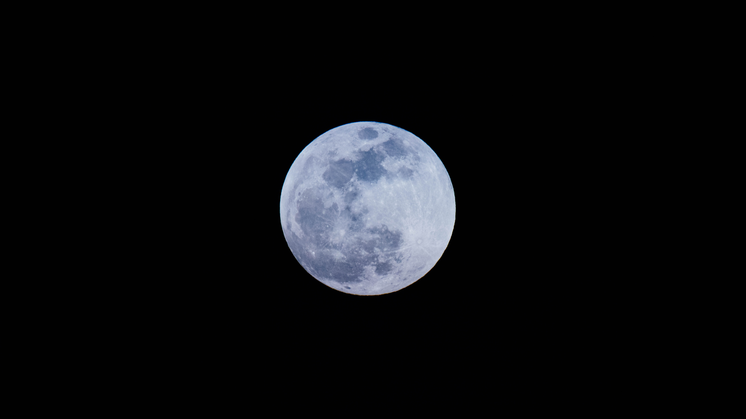 Blauer Mond am Himmel. Wallpaper in 2560x1440 Resolution
