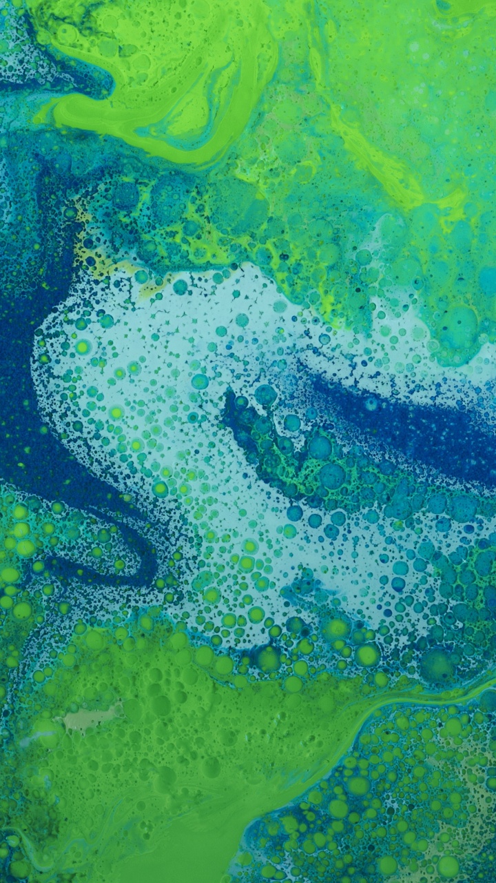 Peinture Abstraite Verte et Bleue. Wallpaper in 720x1280 Resolution