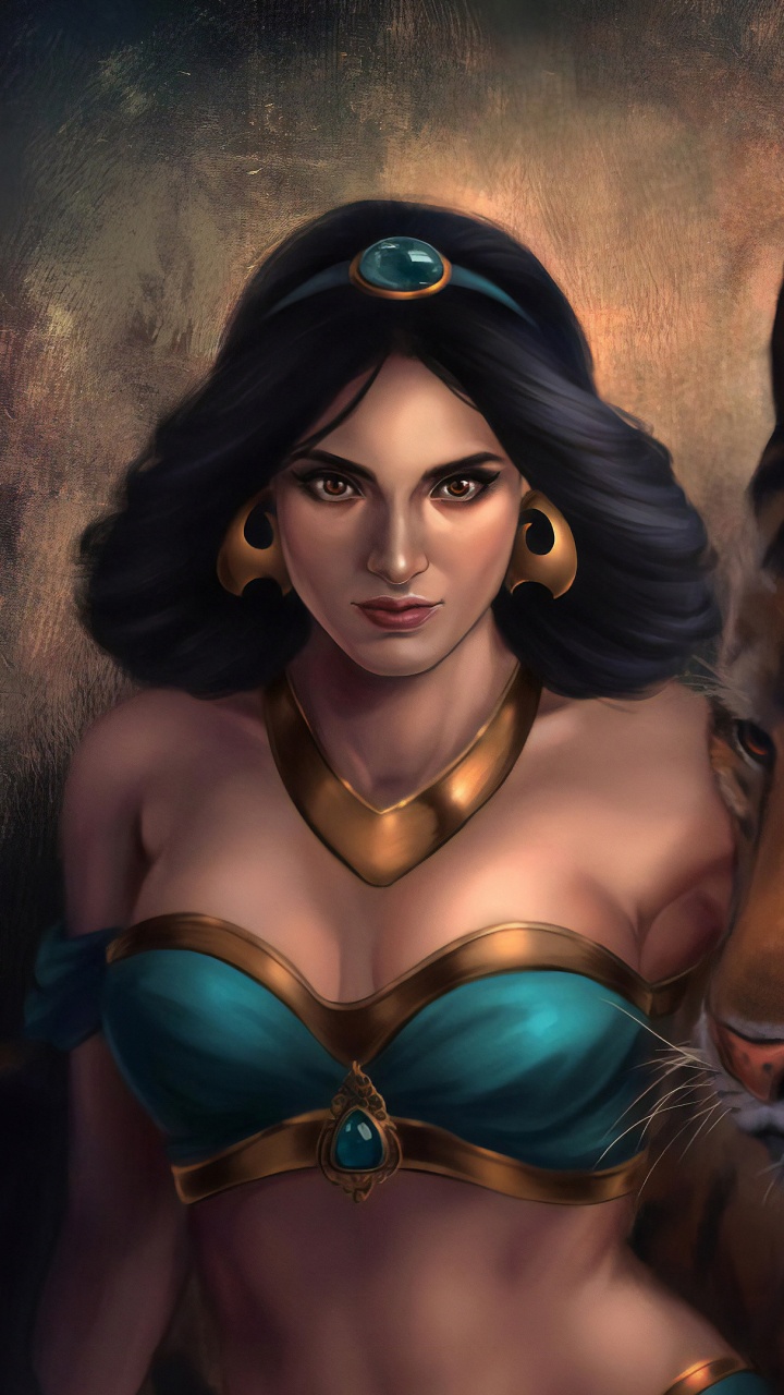 Femme en Soutien-gorge Bleu à Côté du Tigre. Wallpaper in 720x1280 Resolution