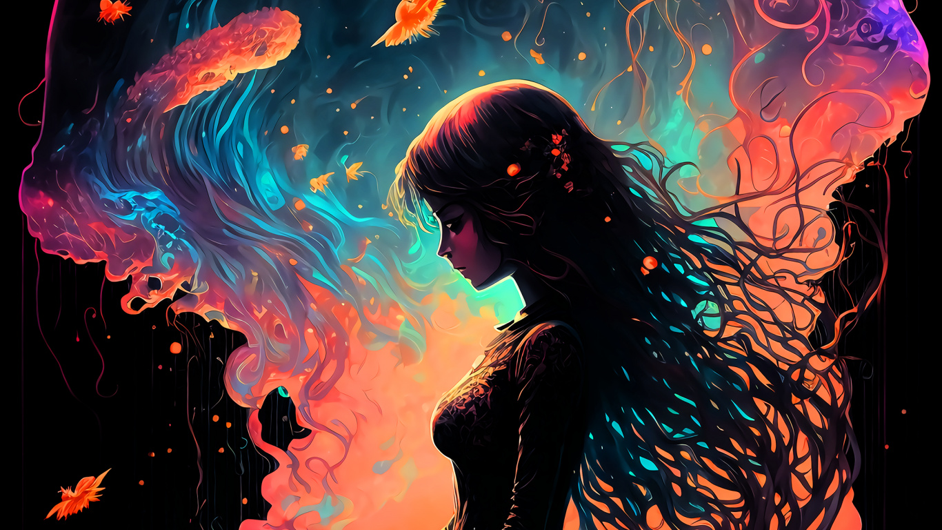 Xiaomi Mi Mix 3, Arte, Gas, Objeto Astronómico, Gráficos. Wallpaper in 1366x768 Resolution