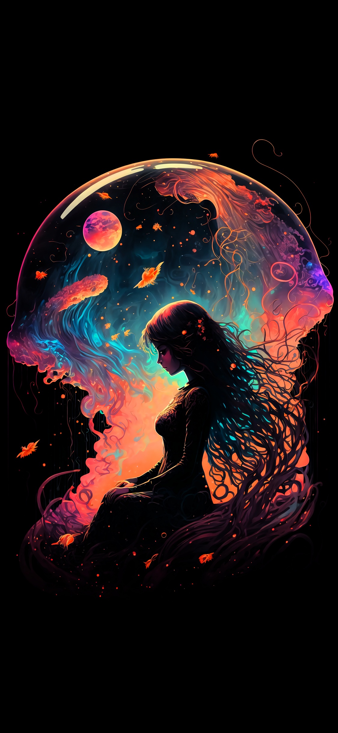 Xiaomi Mi Mix 3, Kunst, Gas, Astronomisches Objekt, Electric Blue. Wallpaper in 1125x2436 Resolution