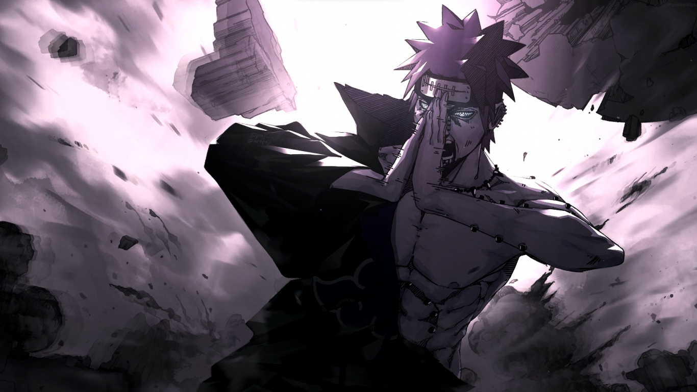 Dolor Naruto, Nagato, Sasuke Uchiha, Naruto Uzumaki, Itachi Uchiha. Wallpaper in 1366x768 Resolution
