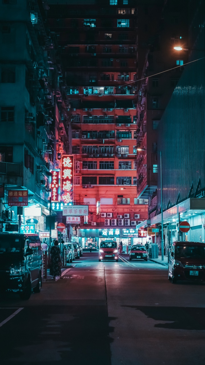 Street Light, City, Street, Building, Cars. Wallpaper in 720x1280 Resolution