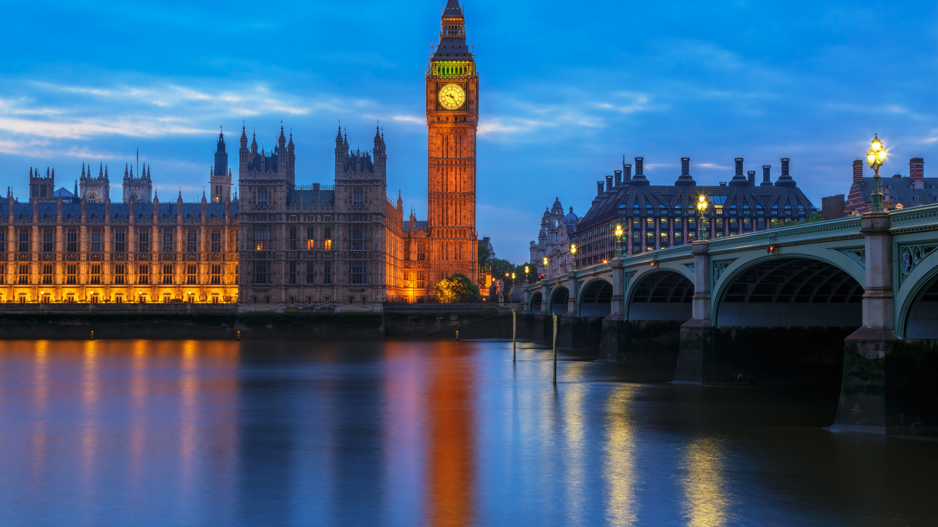 Big Ben London Während Der Nachtzeit. Wallpaper in 1920x1080 Resolution