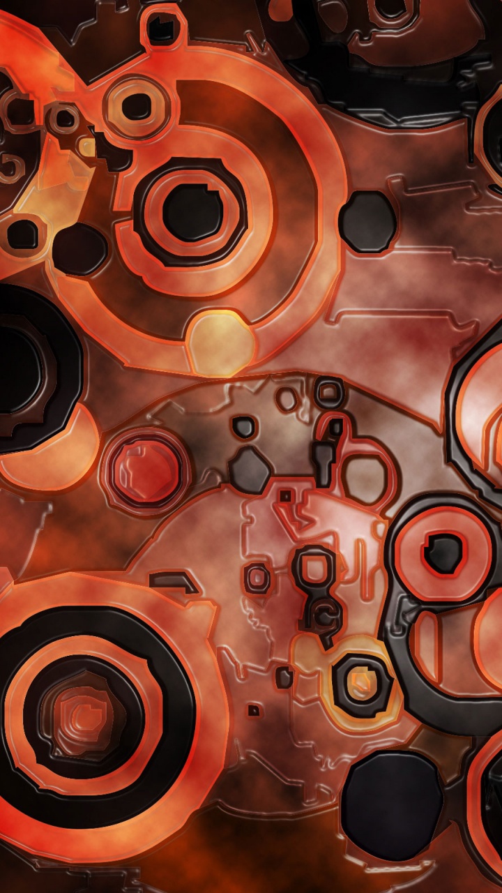 Orange and Black Abstract Painting. Wallpaper in 720x1280 Resolution