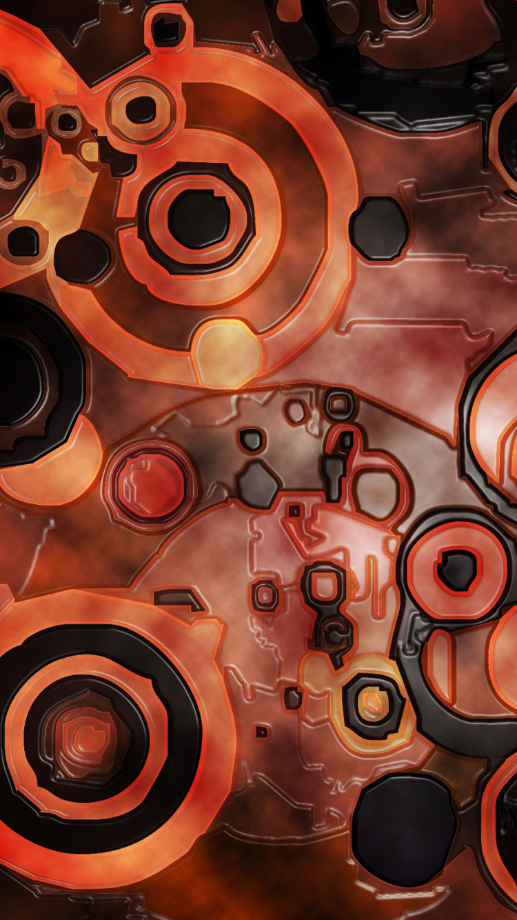 Orange and Black Abstract Painting. Wallpaper in 750x1334 Resolution