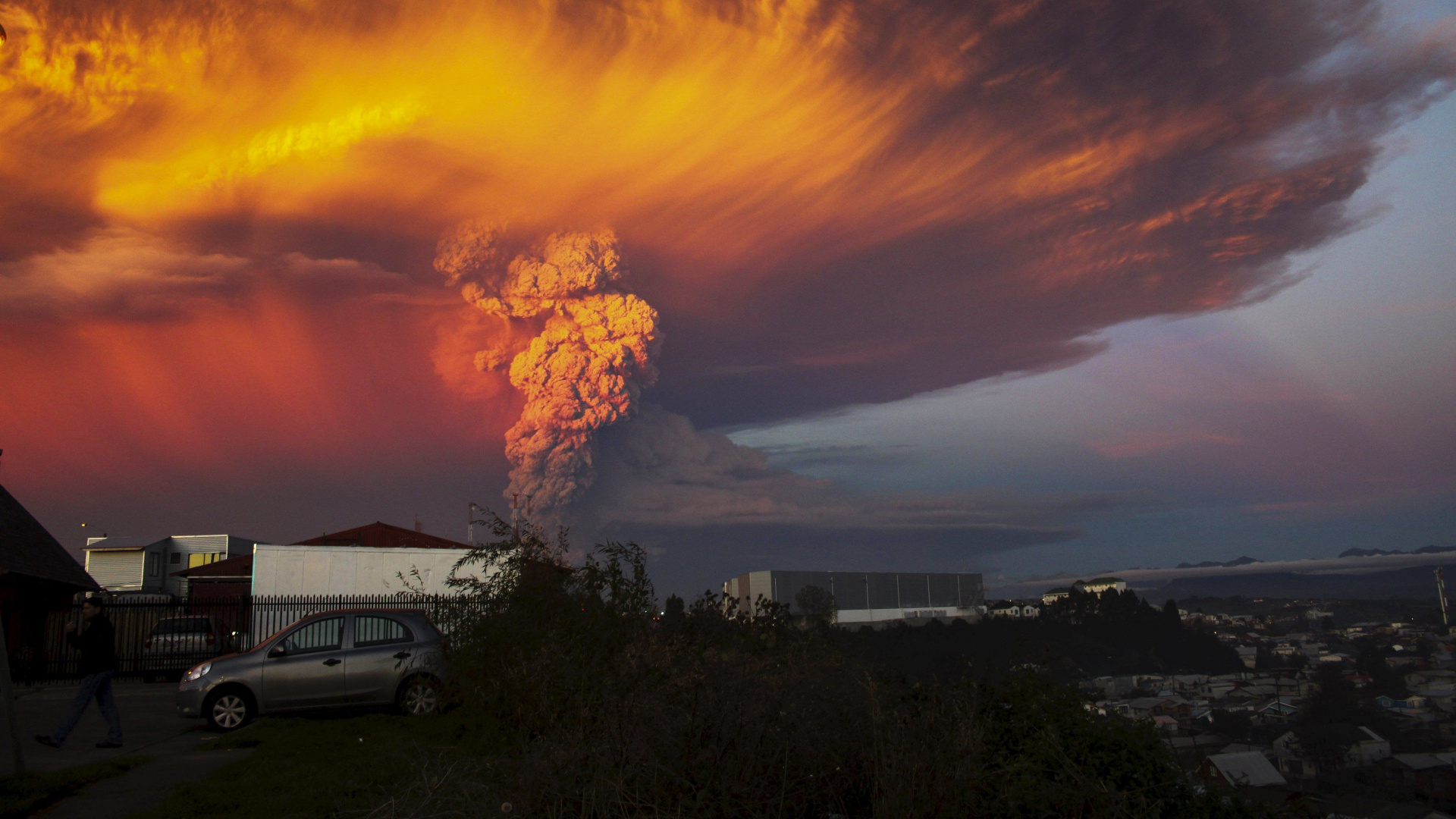 卡尔布科, 火山灰, 晚上, 气氛, 早上 壁纸 1920x1080 允许
