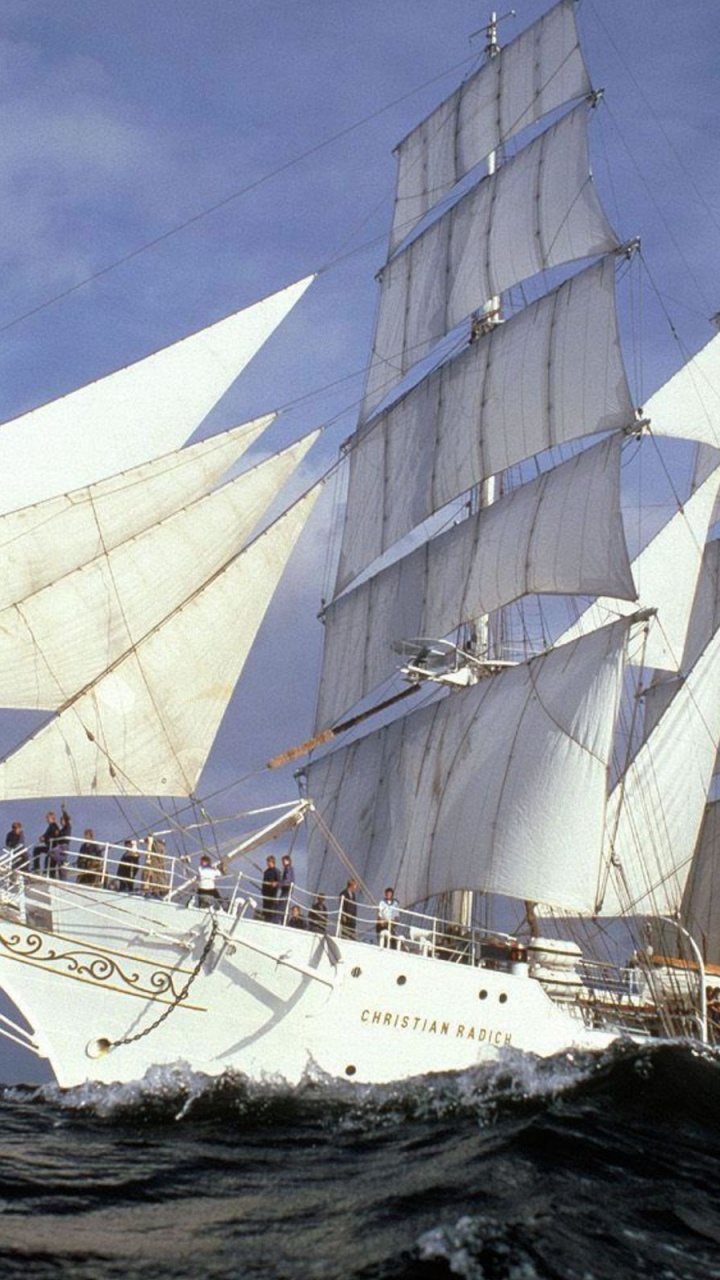 高船, Barquentine, 旗舰, 船只, 扬帆 壁纸 720x1280 允许