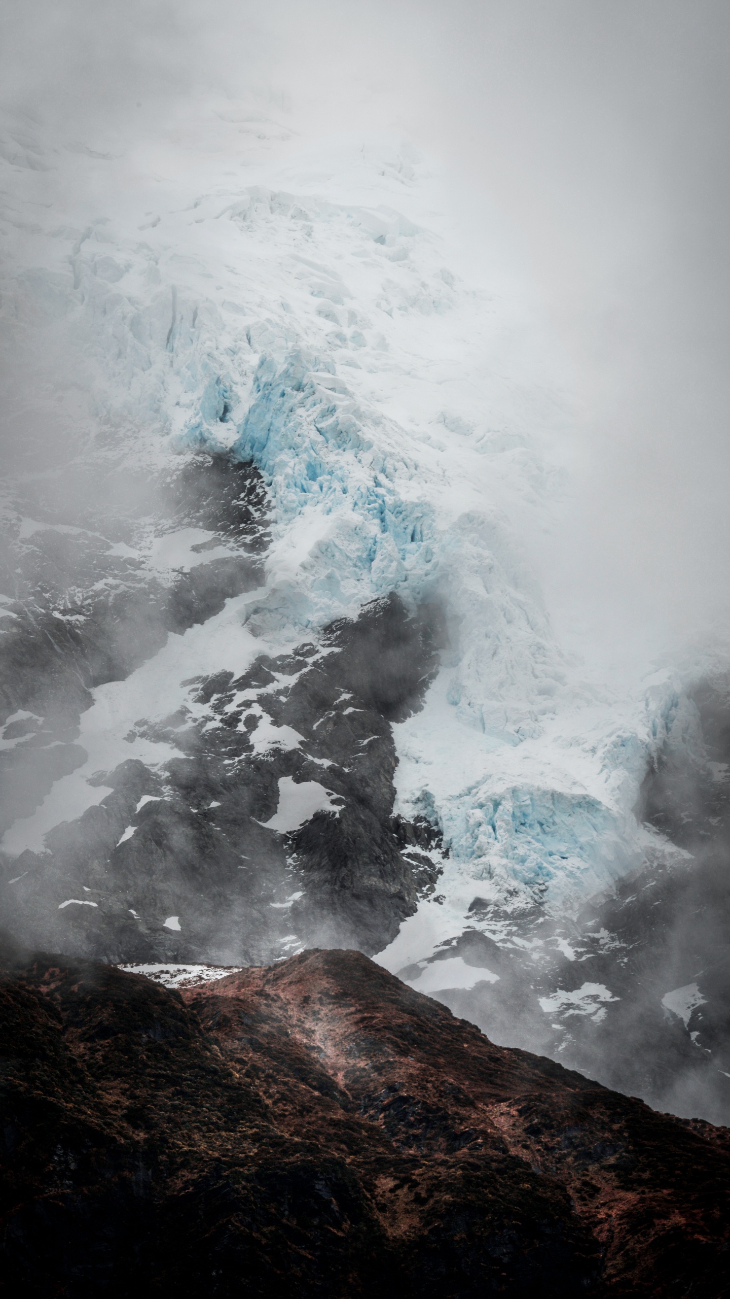 Water, Glacier, Smoke, Wave, Sea. Wallpaper in 1440x2560 Resolution