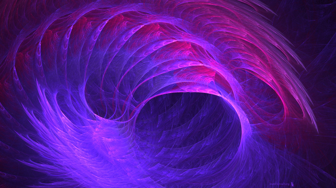 紫色的, 紫罗兰色, 光, 分形技术, 旋涡 壁纸 1366x768 允许