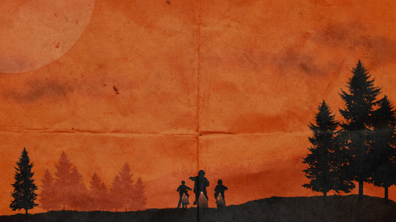 Silhouette de 2 Personne Debout Sur le Sable Brun. Wallpaper in 1366x768 Resolution