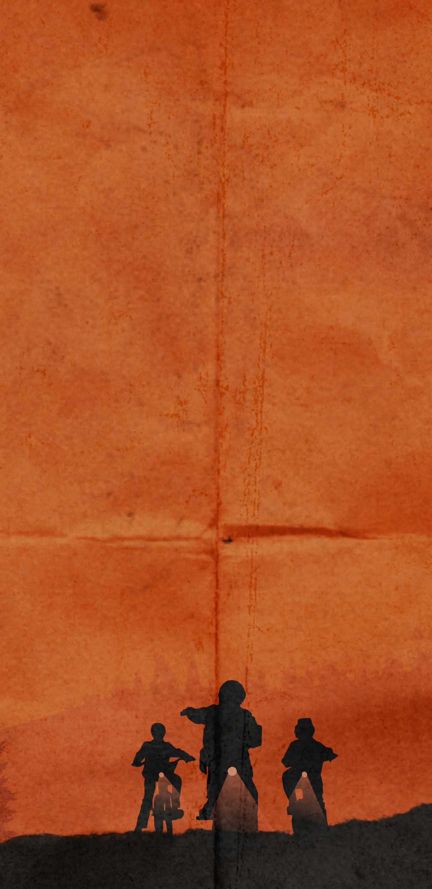 Silhouette of 2 Person Standing on Brown Sand. Wallpaper in 1440x2960 Resolution