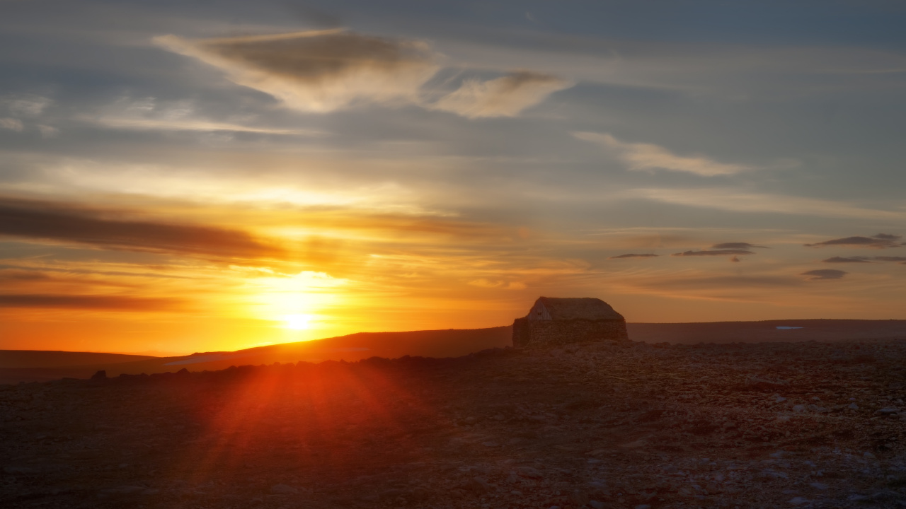 Brown Rock Formation During Sunset. Wallpaper in 1280x720 Resolution