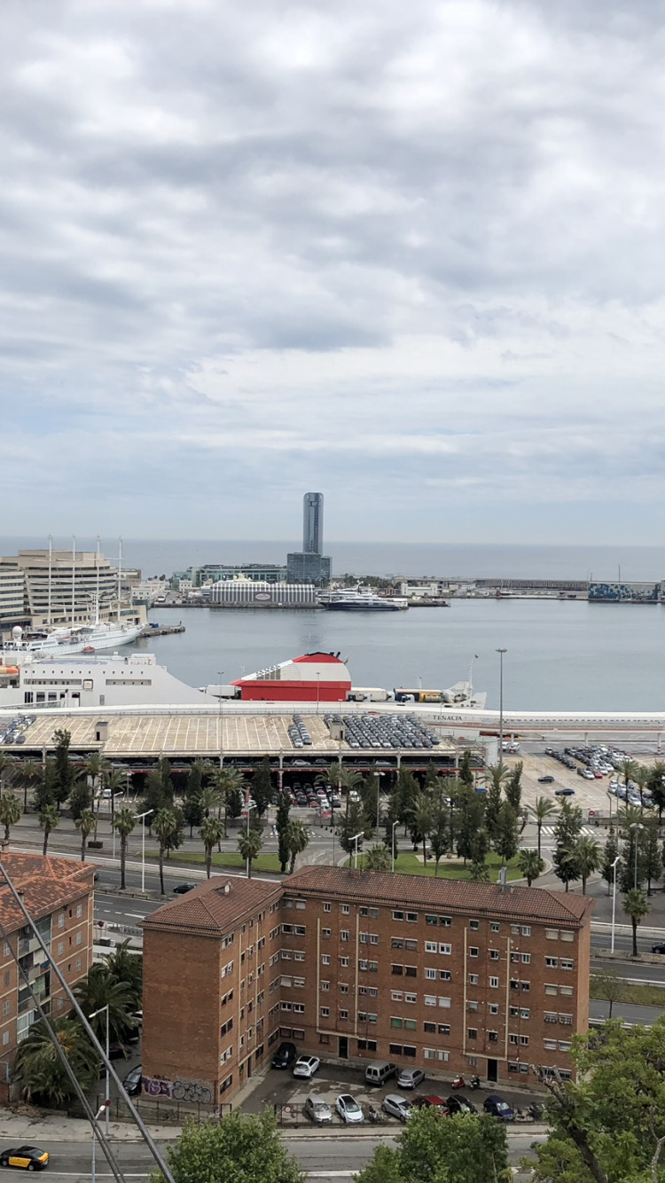 World Trade Center Barcelona, Cloud, City, Neighbourhood, Tower. Wallpaper in 750x1334 Resolution