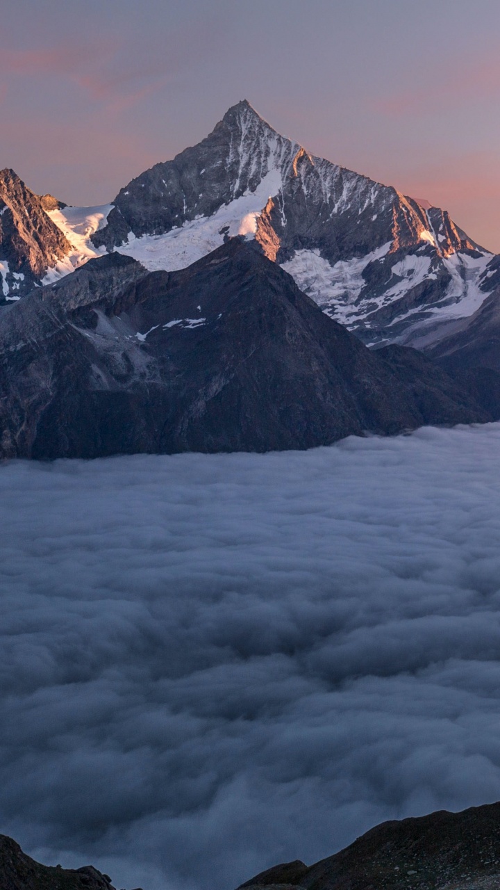 Natur, Alpen, Mount Scenery, Gletscher, Cloud. Wallpaper in 720x1280 Resolution