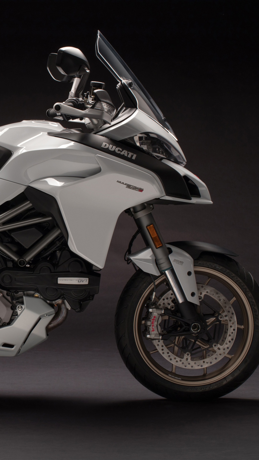 White and Black Sports Bike. Wallpaper in 1080x1920 Resolution