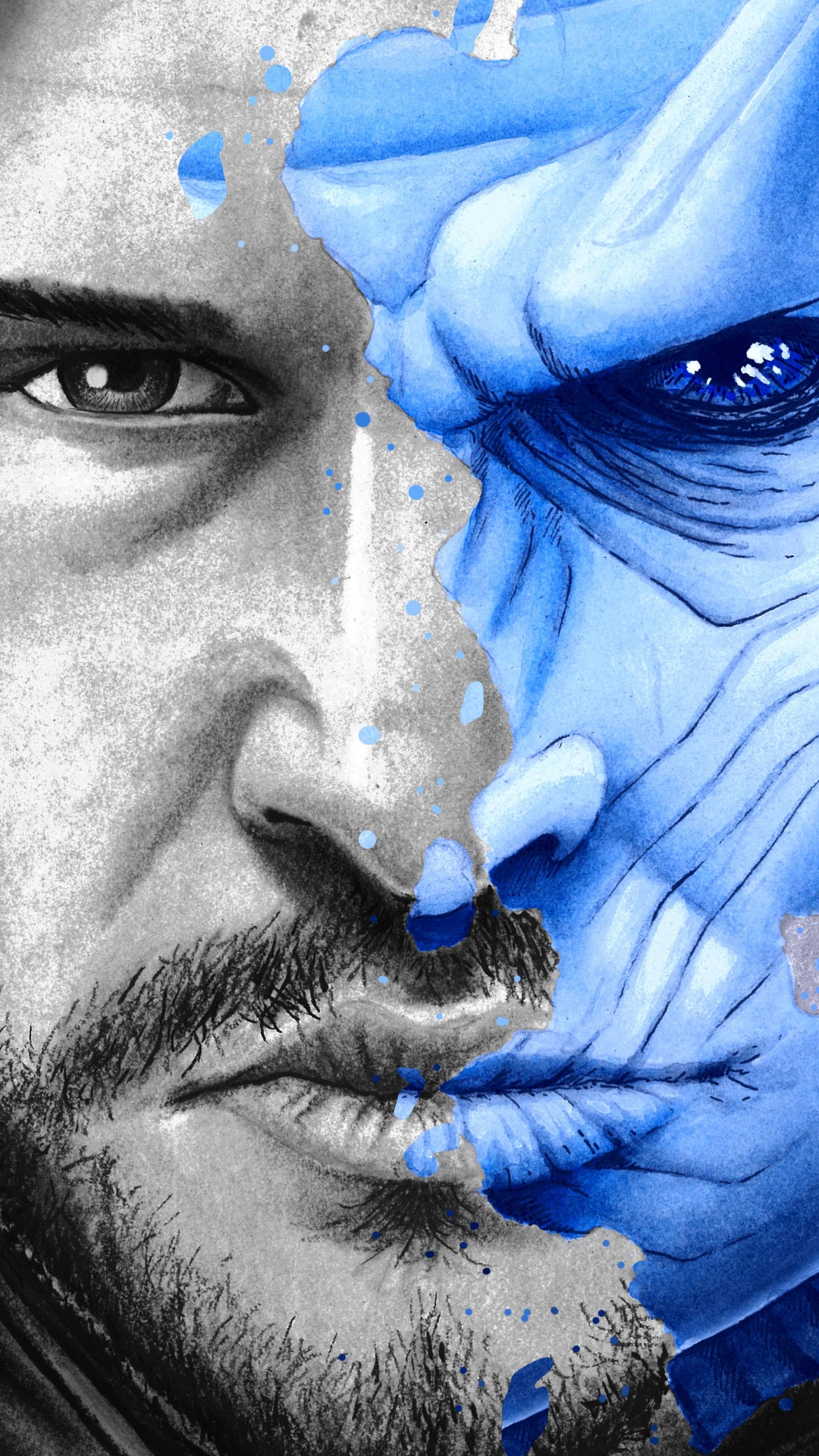 Femme Avec du Maquillage Bleu et Noir. Wallpaper in 1080x1920 Resolution