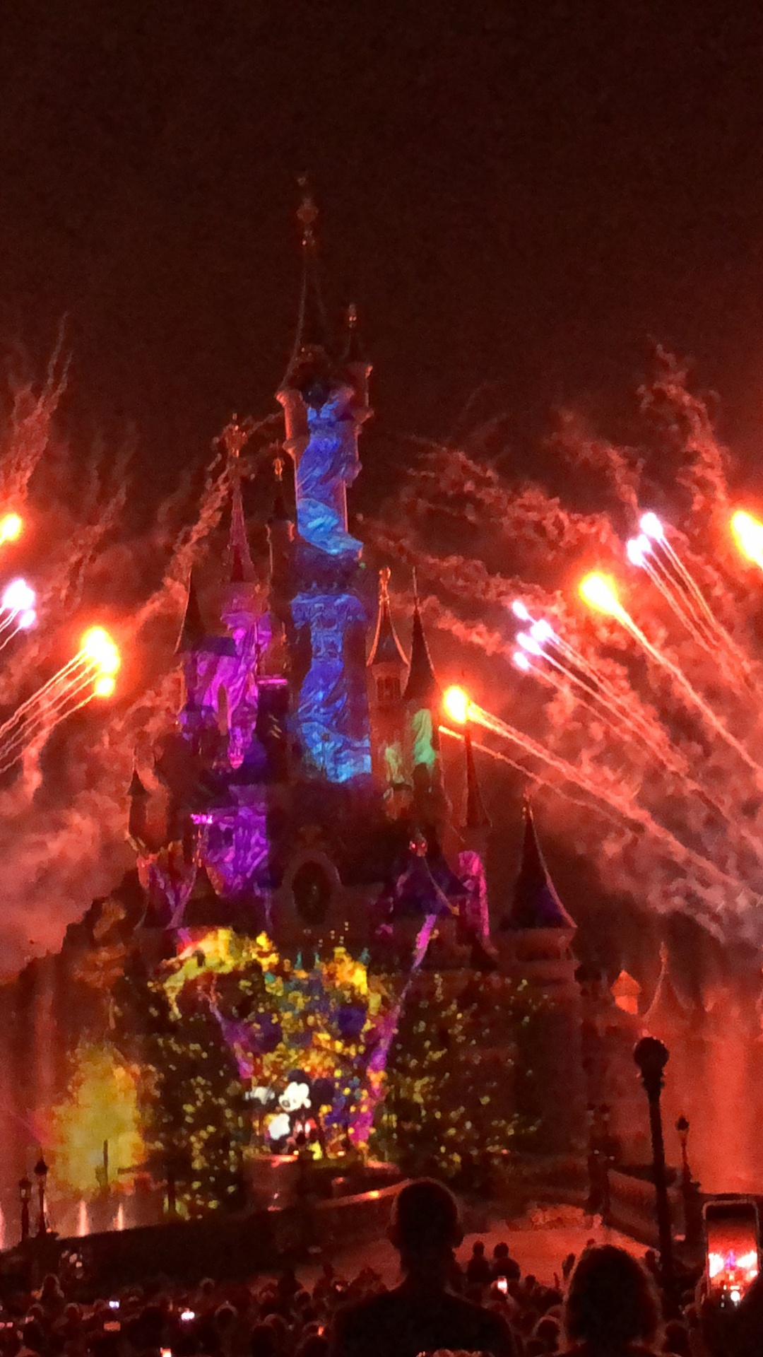 Disneyland, Artifice, le Réveillon du Nouvel An, Attraction Touristique, Nuit. Wallpaper in 1080x1920 Resolution