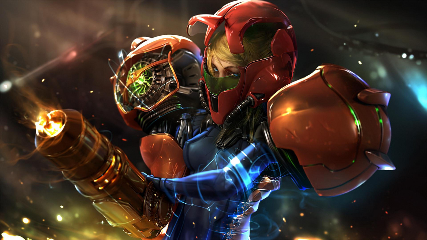 Samus Aran, Metroid Prime, Nintendo, Espace, Superhero. Wallpaper in 1366x768 Resolution
