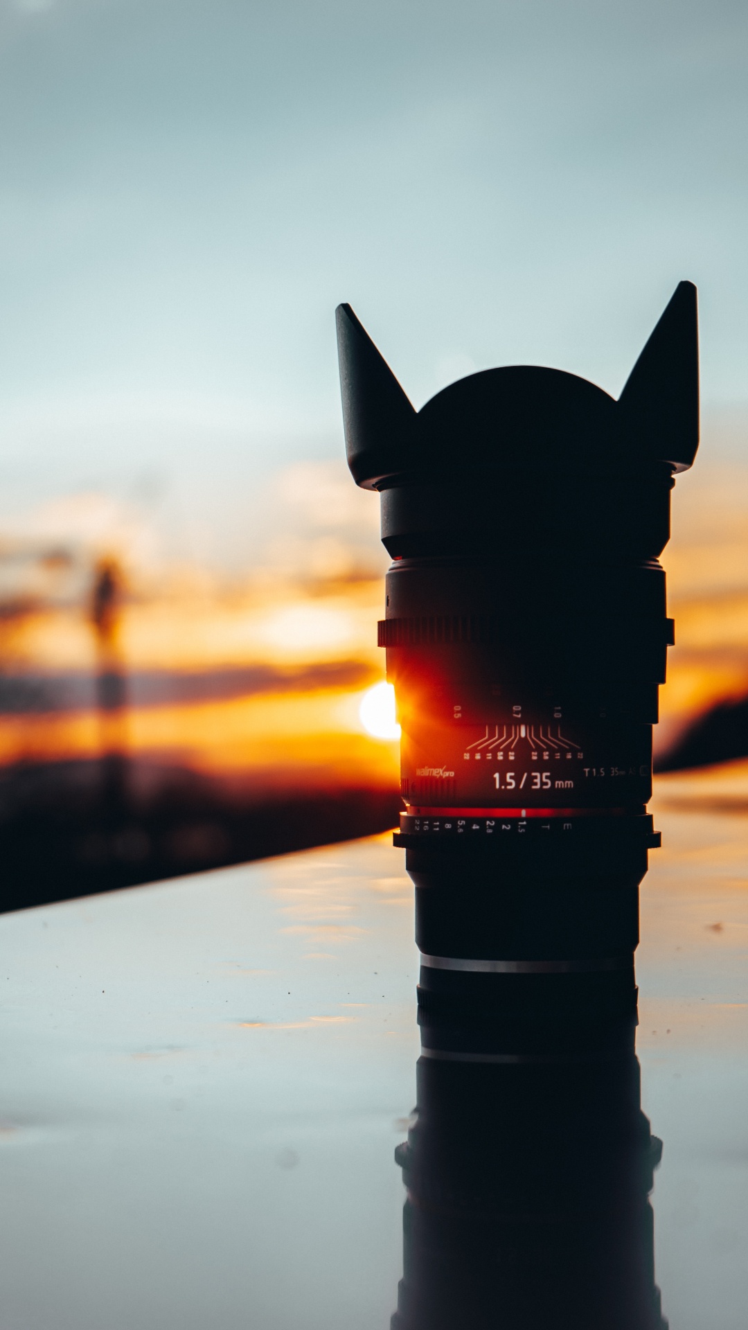 Black Dslr Camera Lens on White Table. Wallpaper in 1080x1920 Resolution