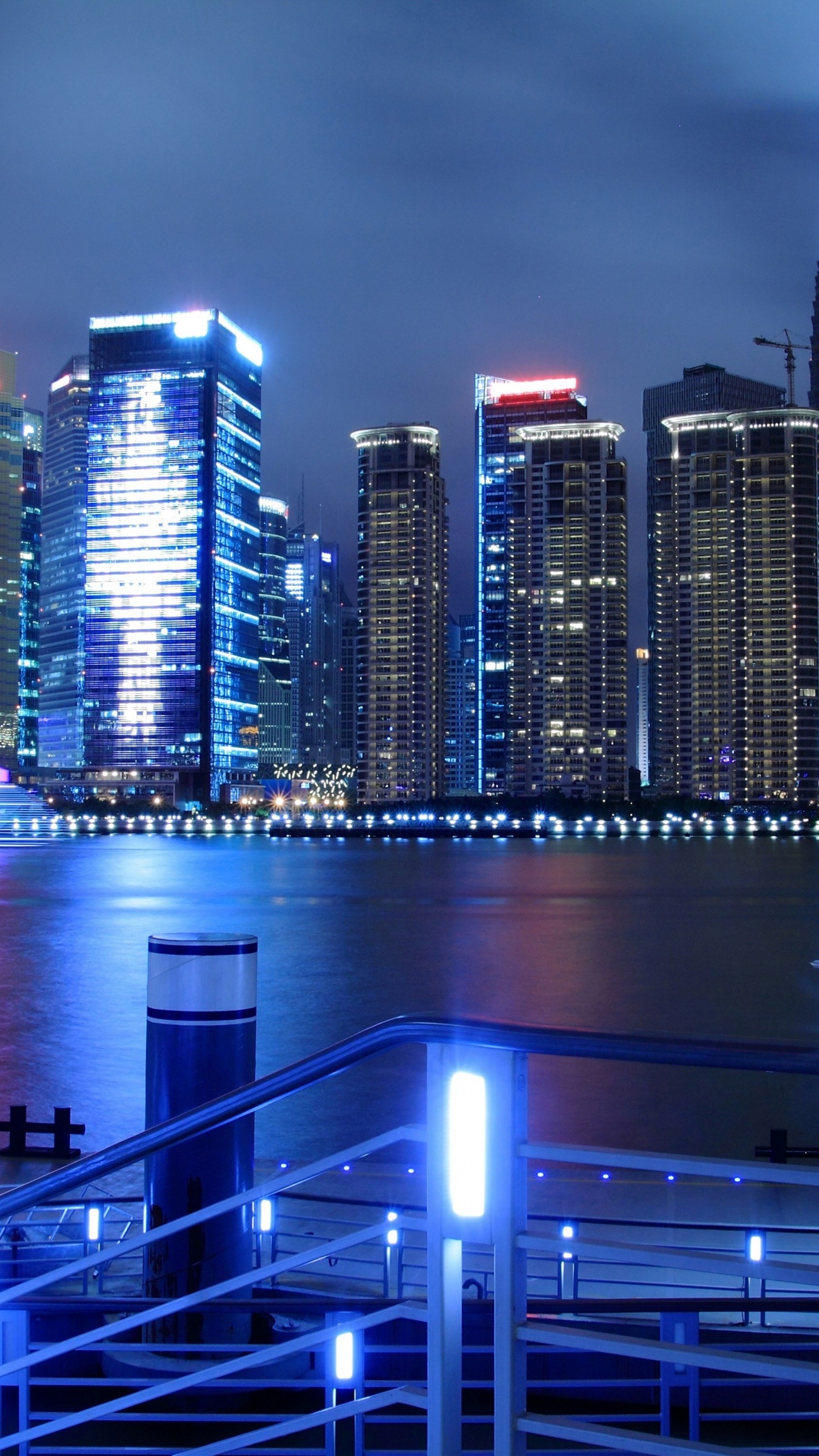 City Skyline During Night Time. Wallpaper in 1440x2560 Resolution